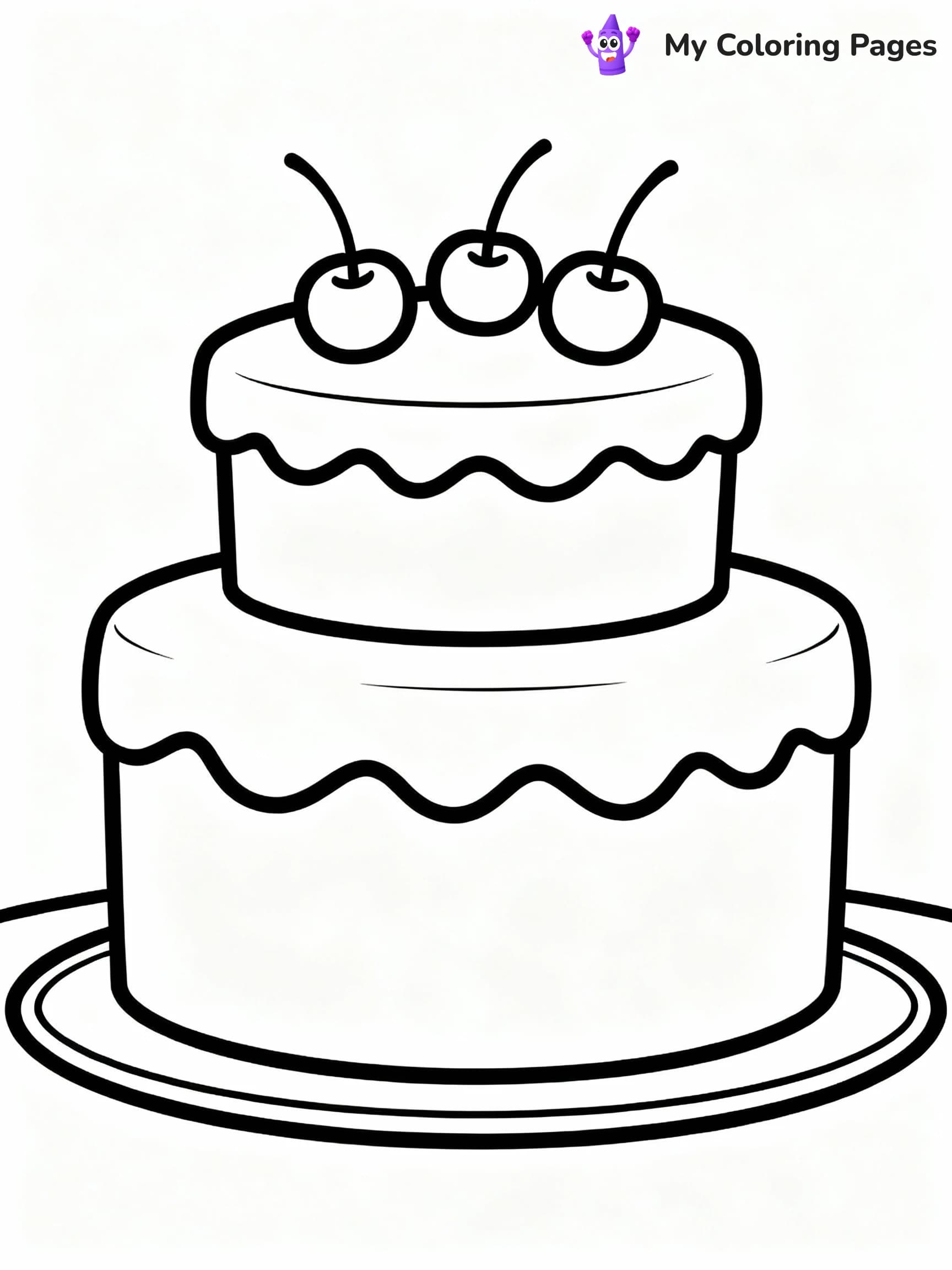 Birthday Cake Coloring Pages - 3