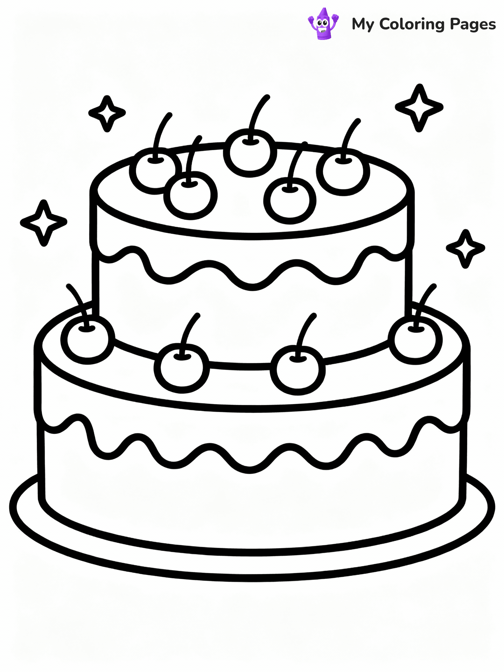 Birthday Cake Coloring Pages - 2
