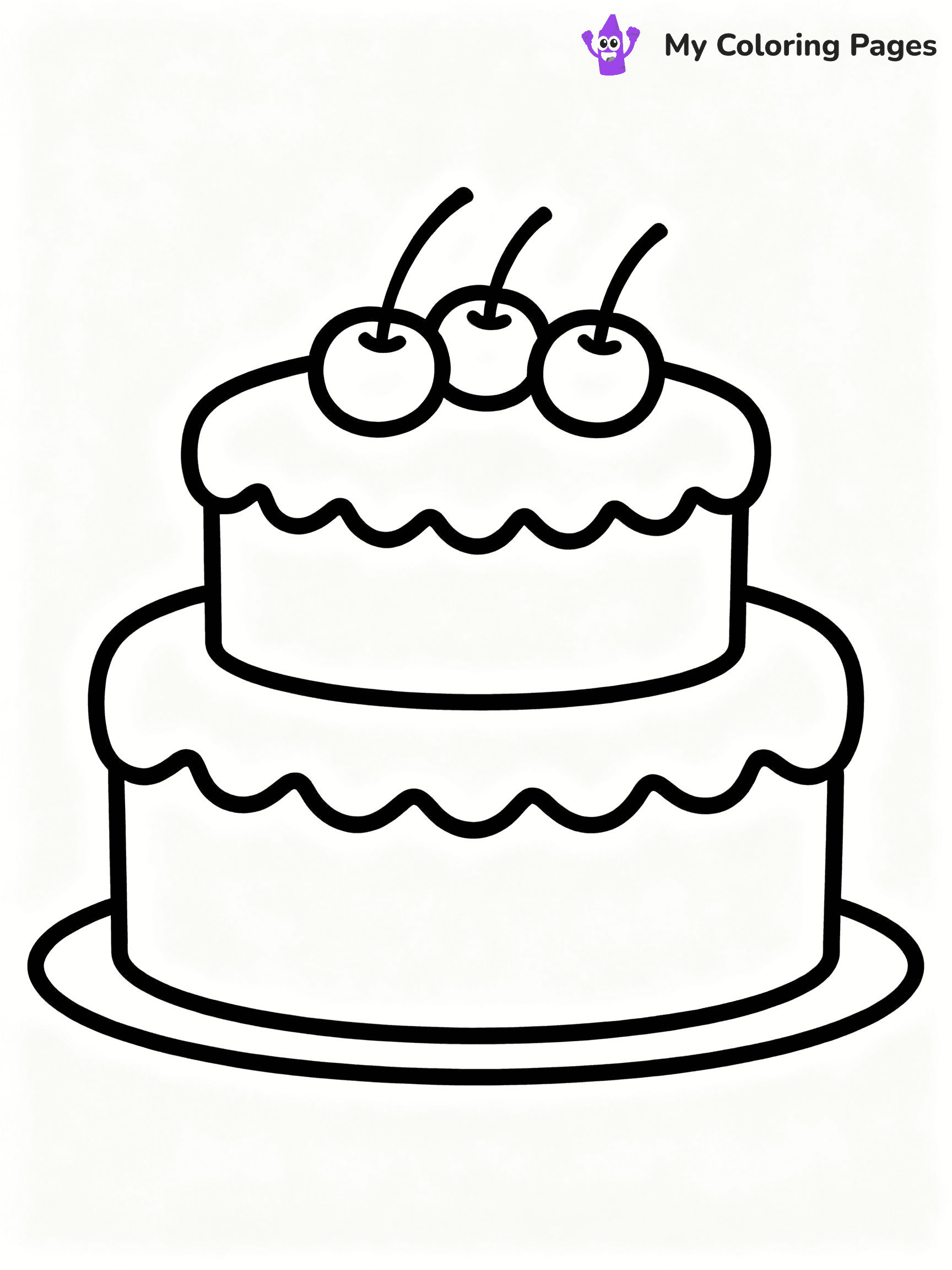 Birthday Cake Coloring Pages - 1