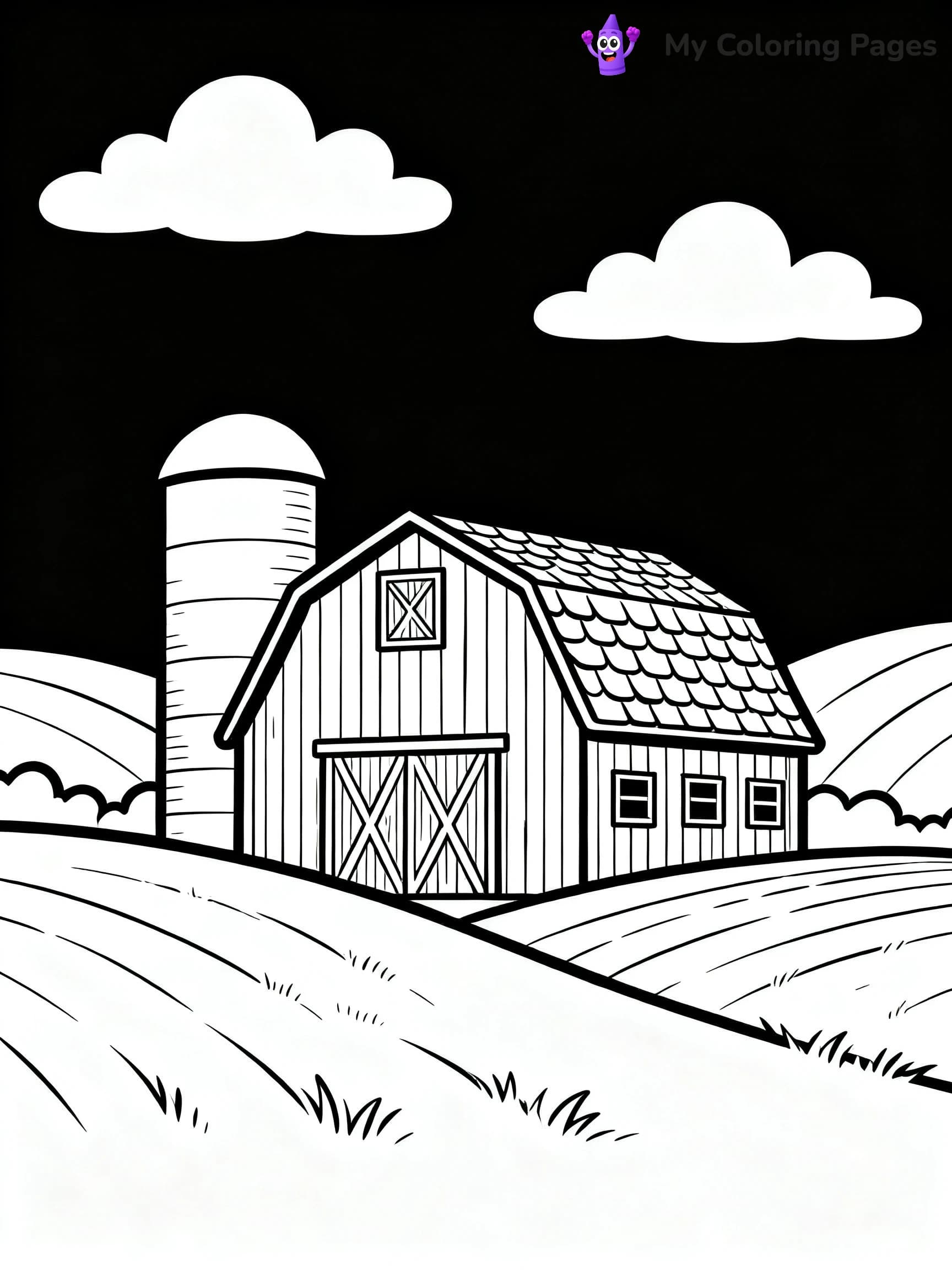 Simple Barn Coloring Pages - 24