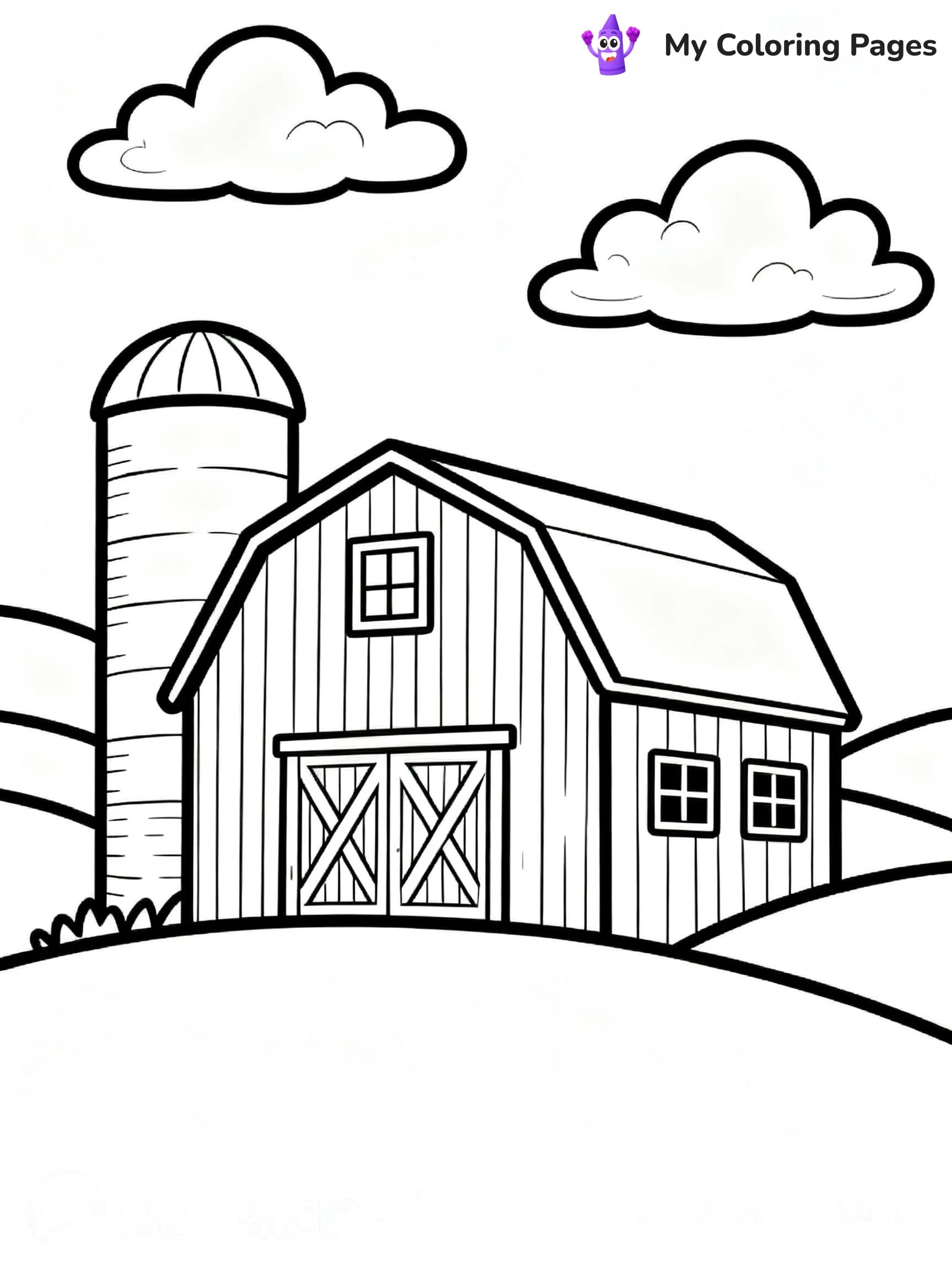 Simple Barn Coloring Pages - 23