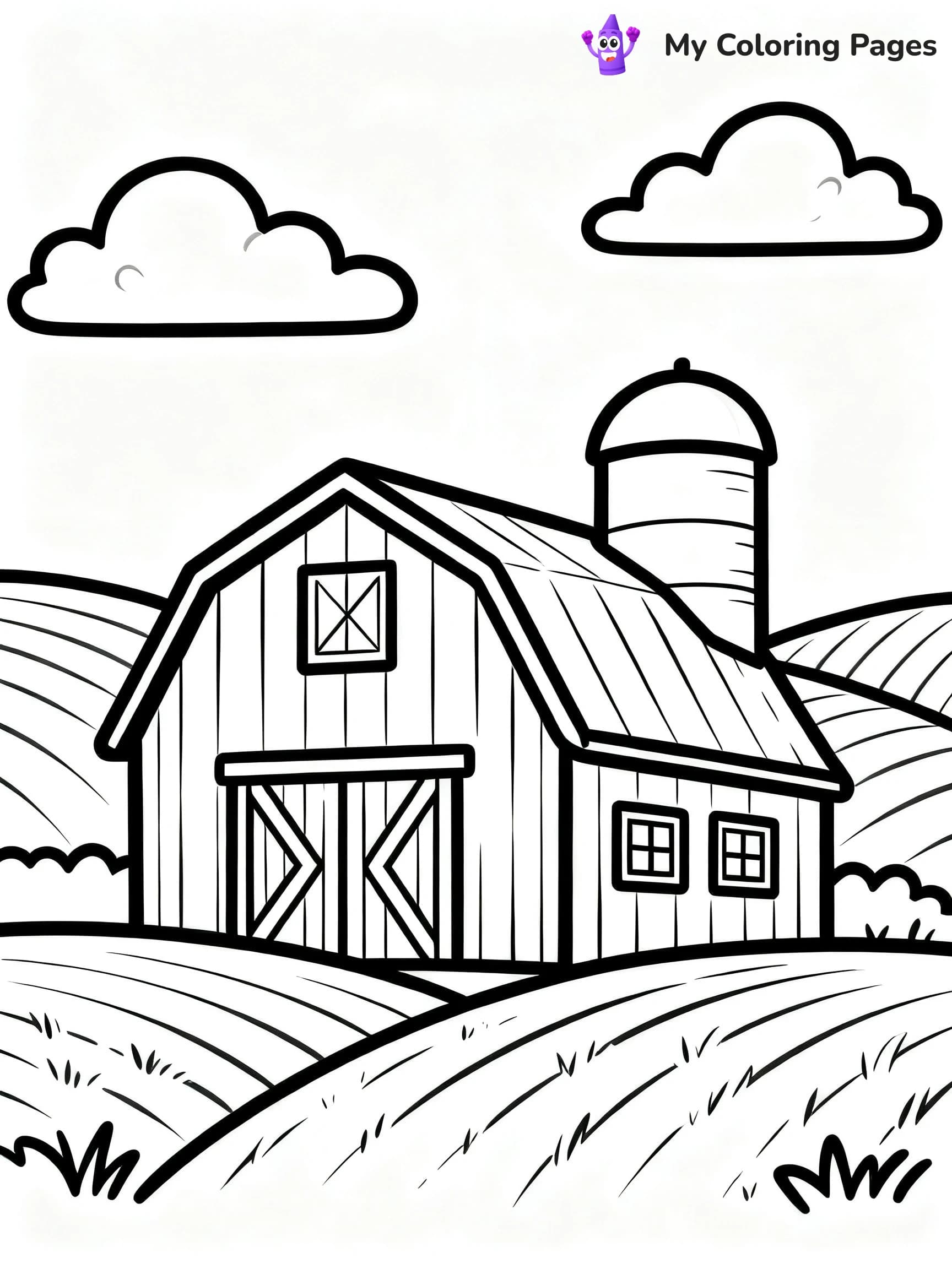 Simple Barn Coloring Pages - 22