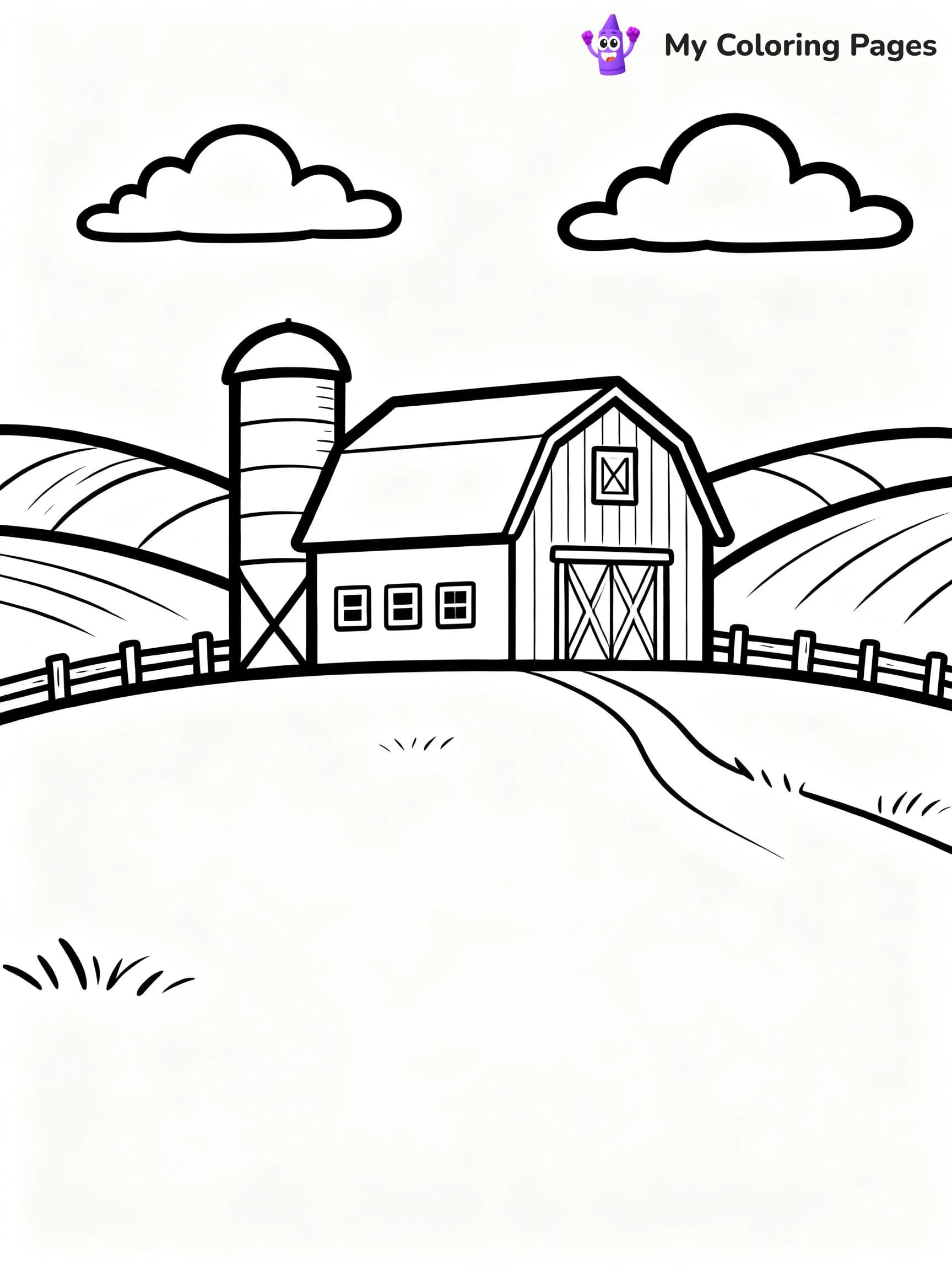 Simple Barn Coloring Pages - 21