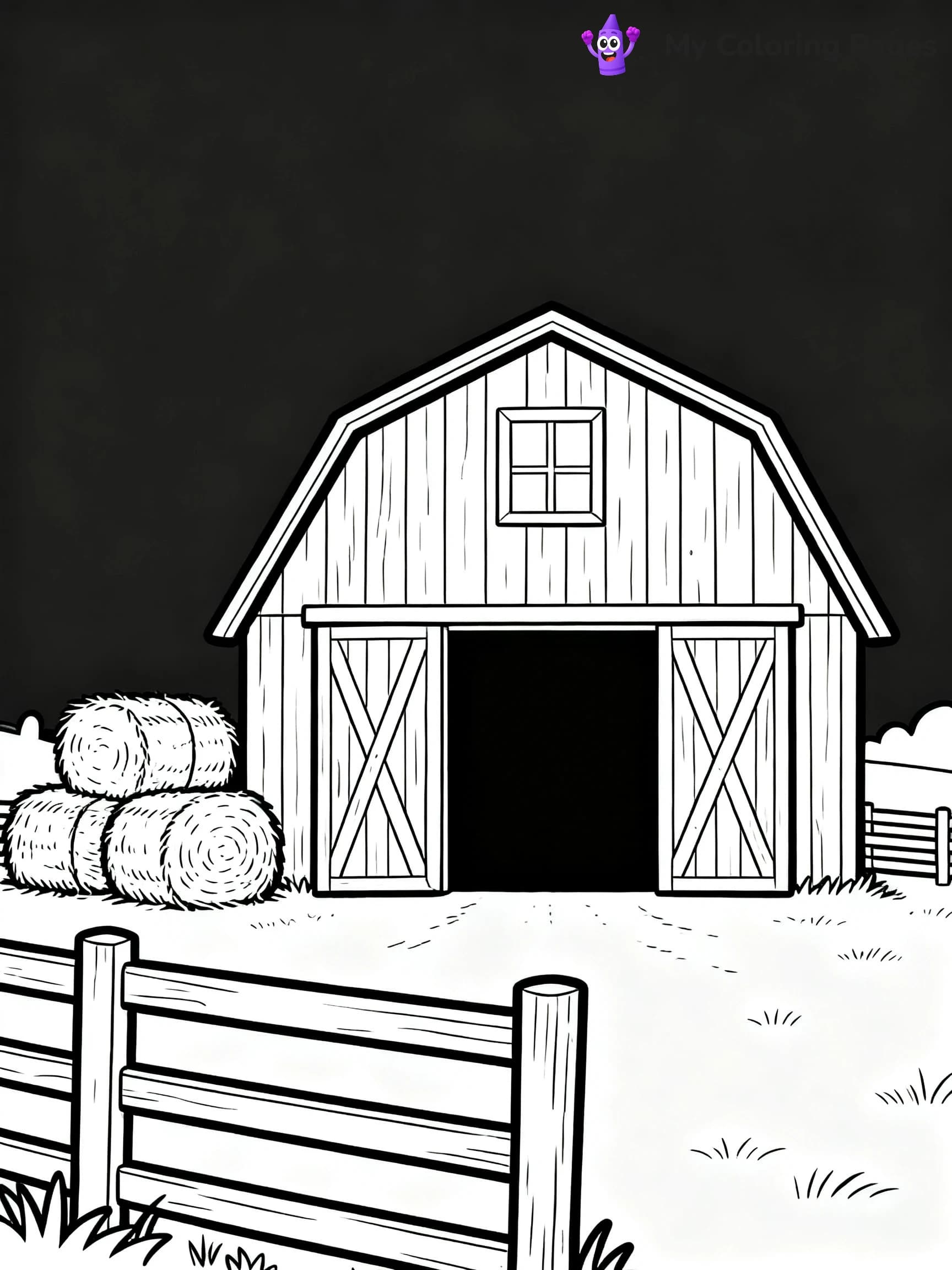 Simple Barn Coloring Pages - 20