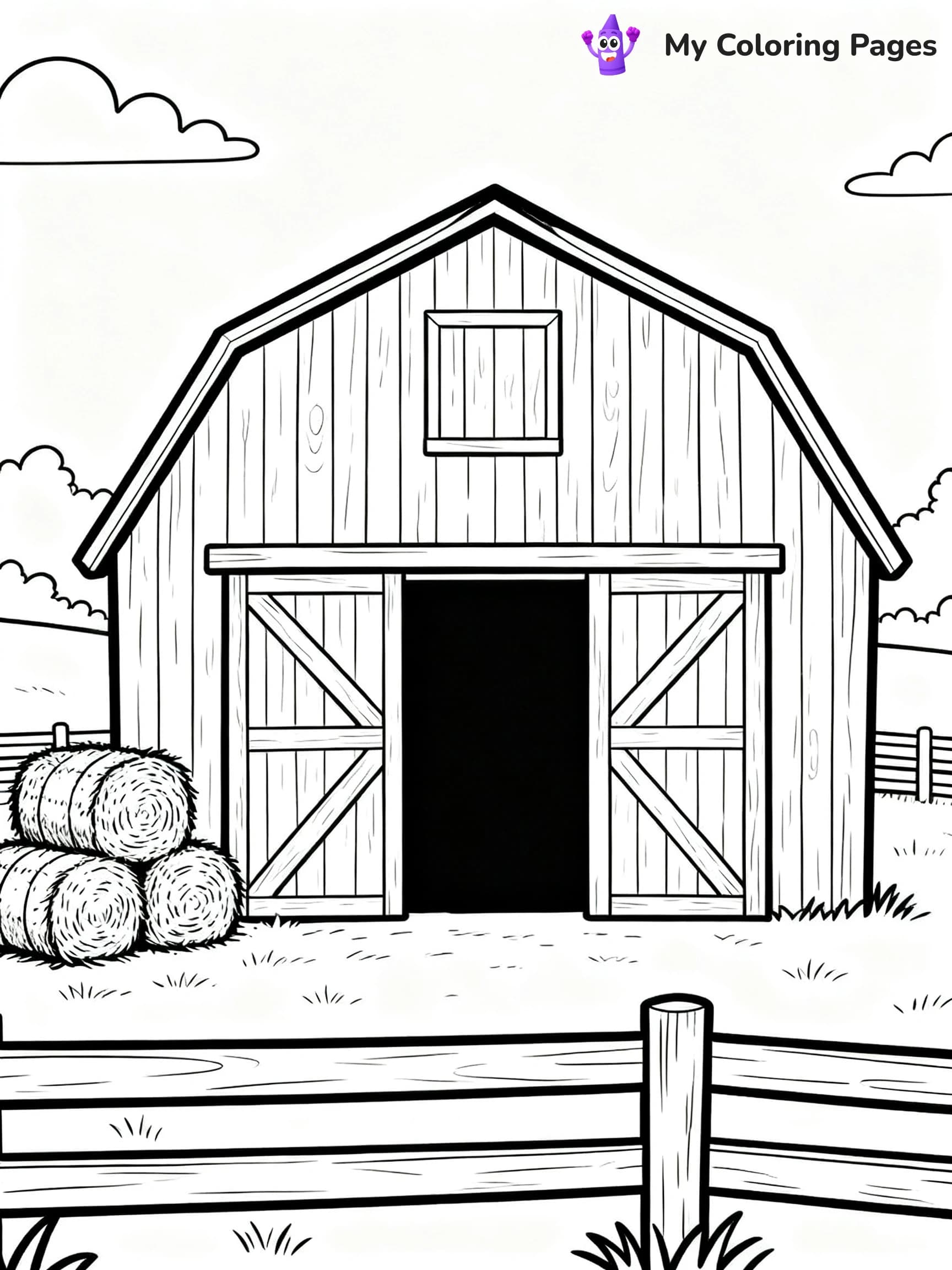 Simple Barn Coloring Pages - 19