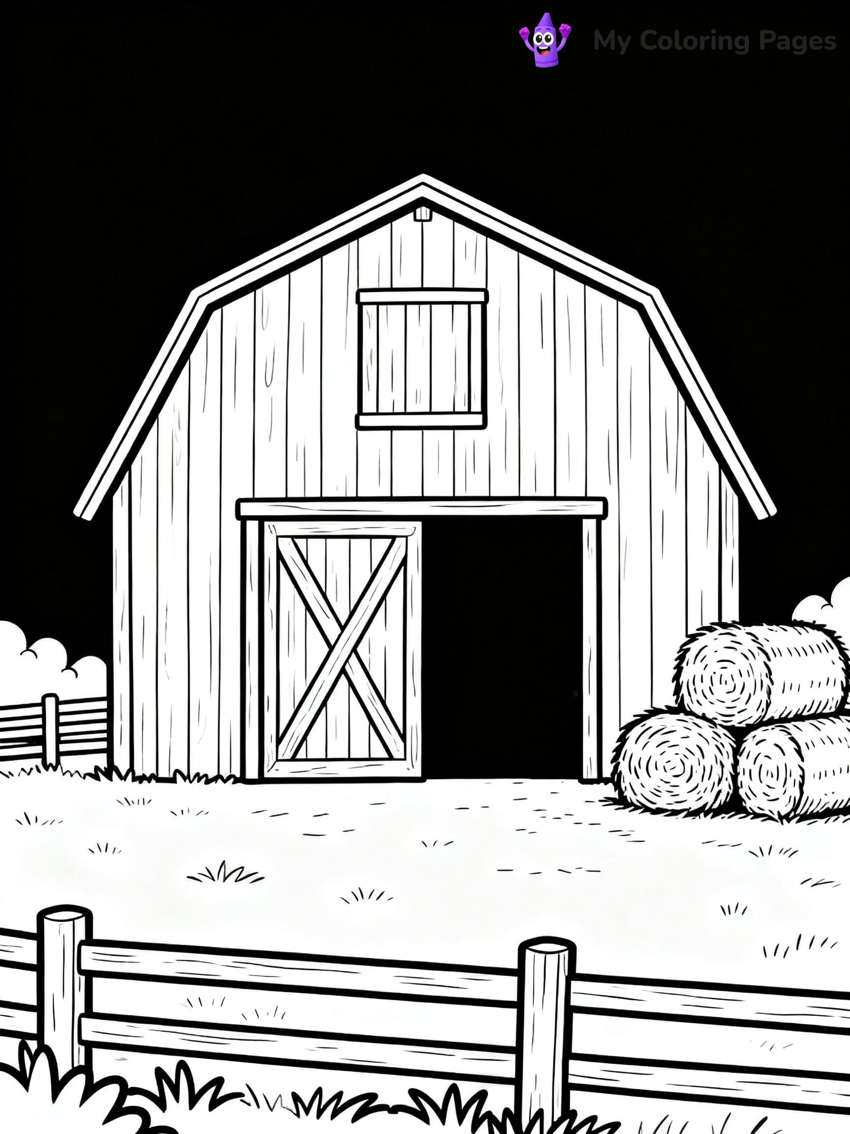 Simple Barn Coloring Pages - 16