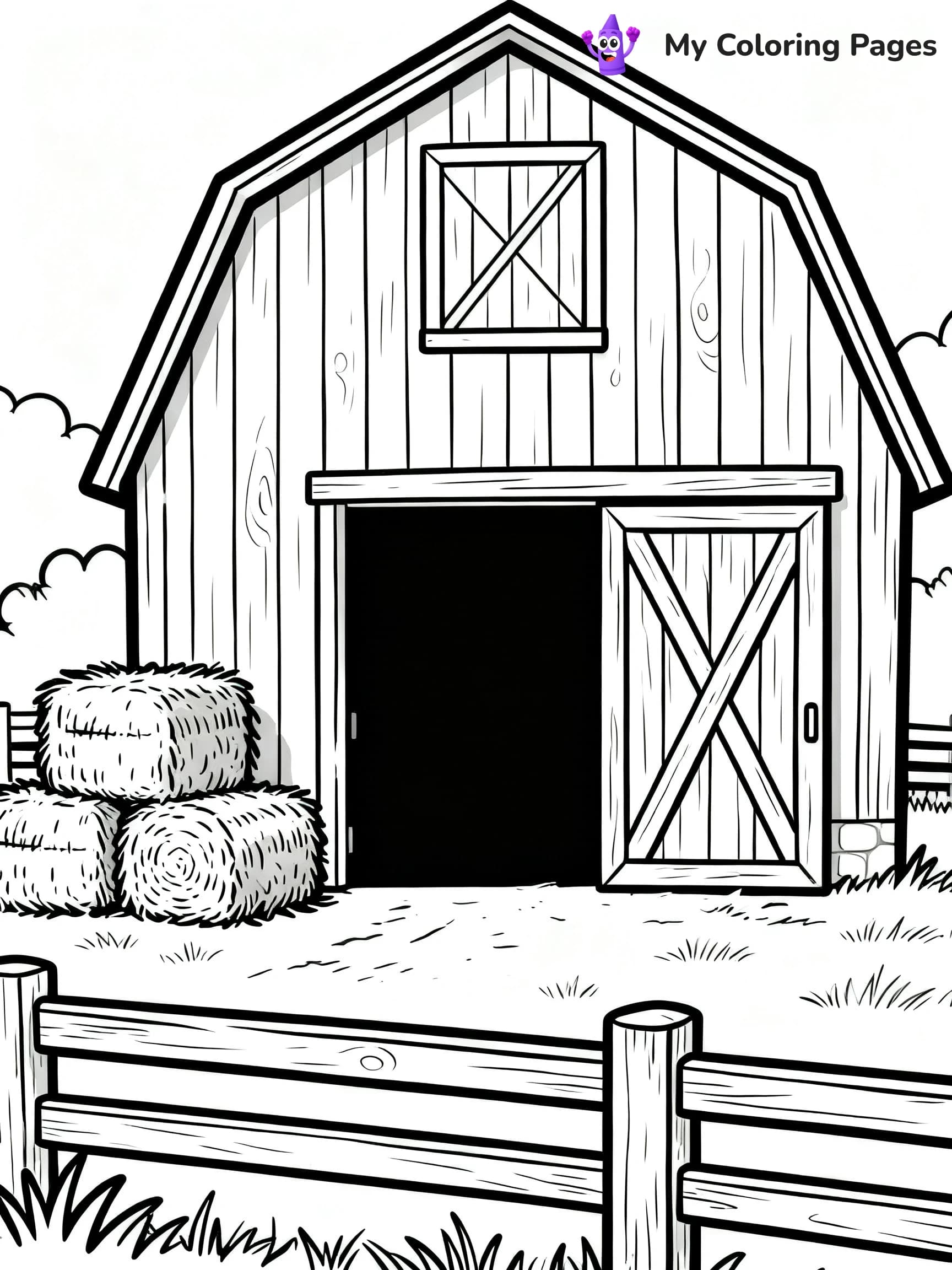 Simple Barn Coloring Pages - 15