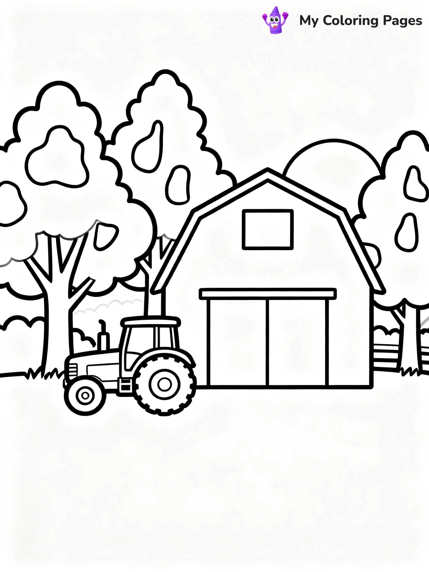 Simple Barn Coloring Pages - 13