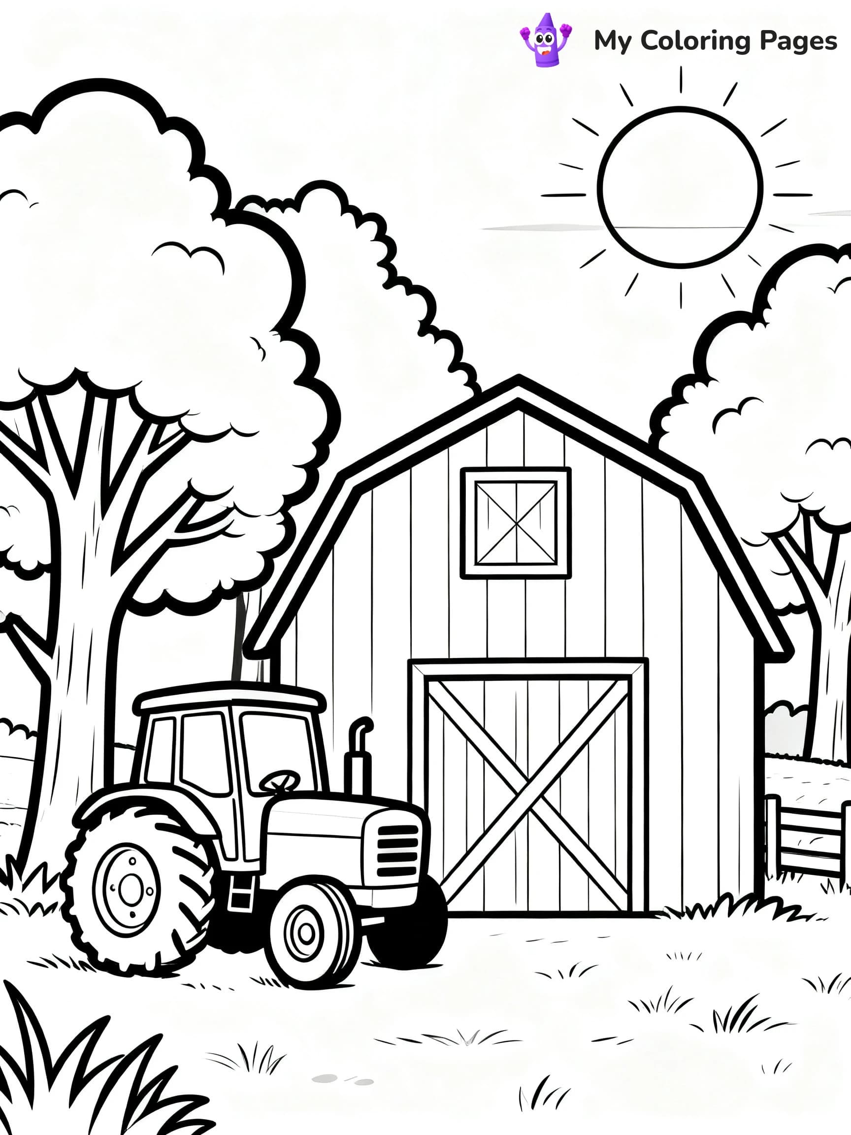 Simple Barn Coloring Pages - 12