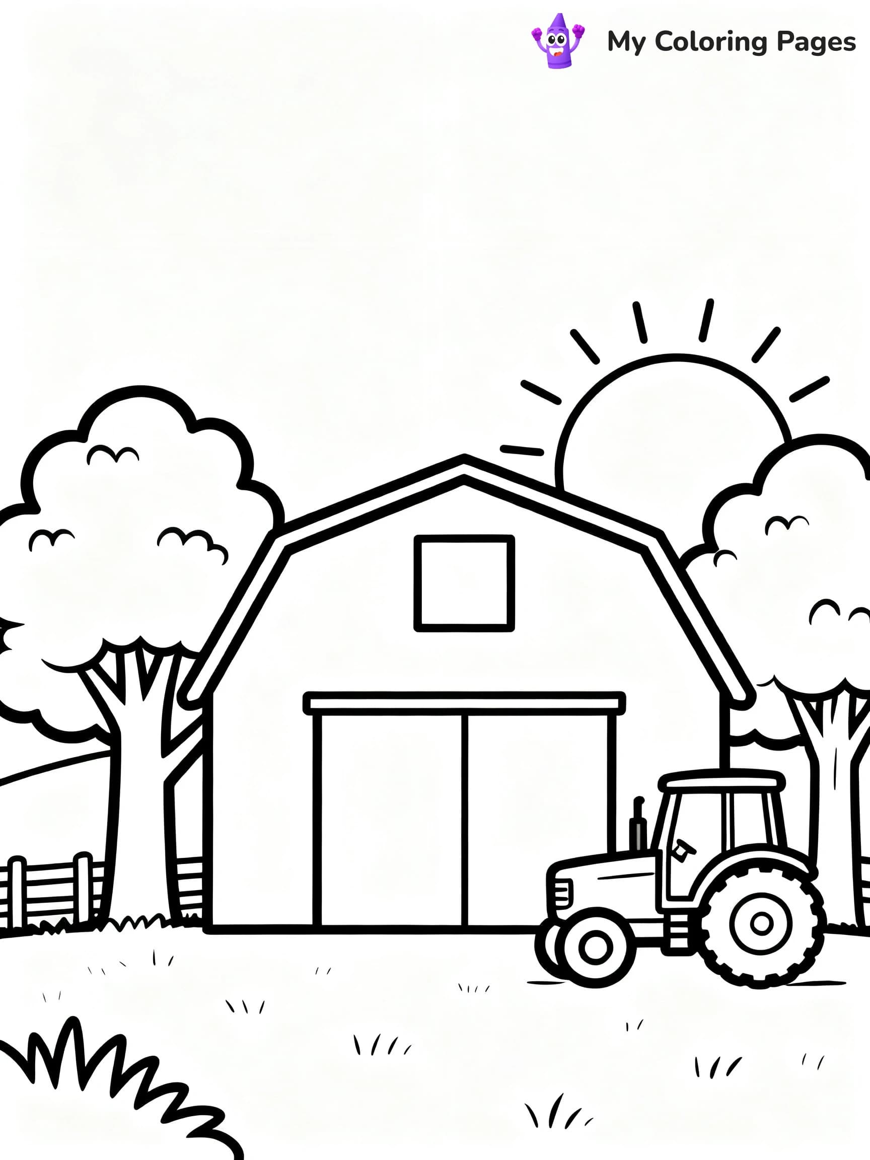 Simple Barn Coloring Pages - 10