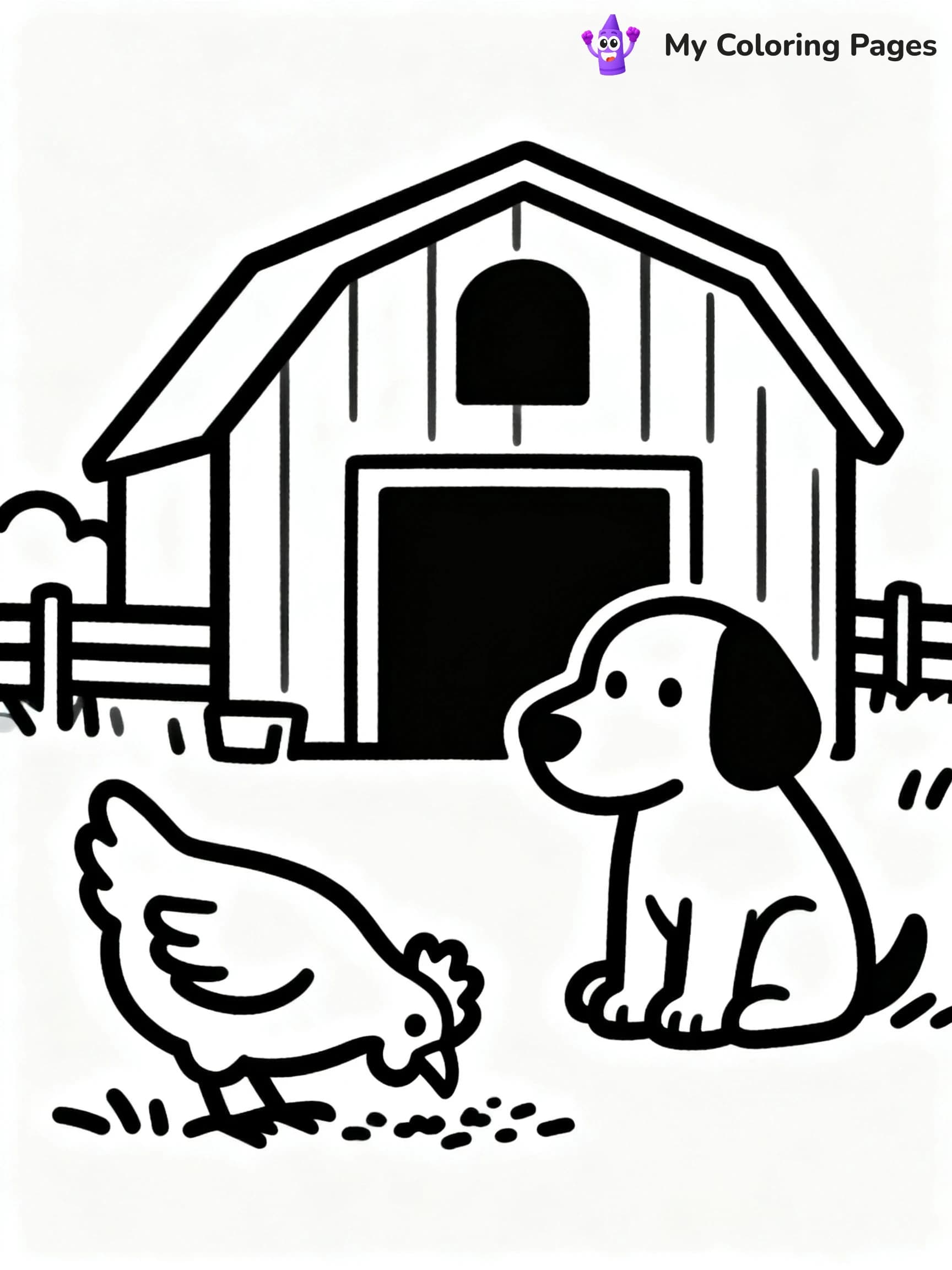 Simple Barn Coloring Pages - 6