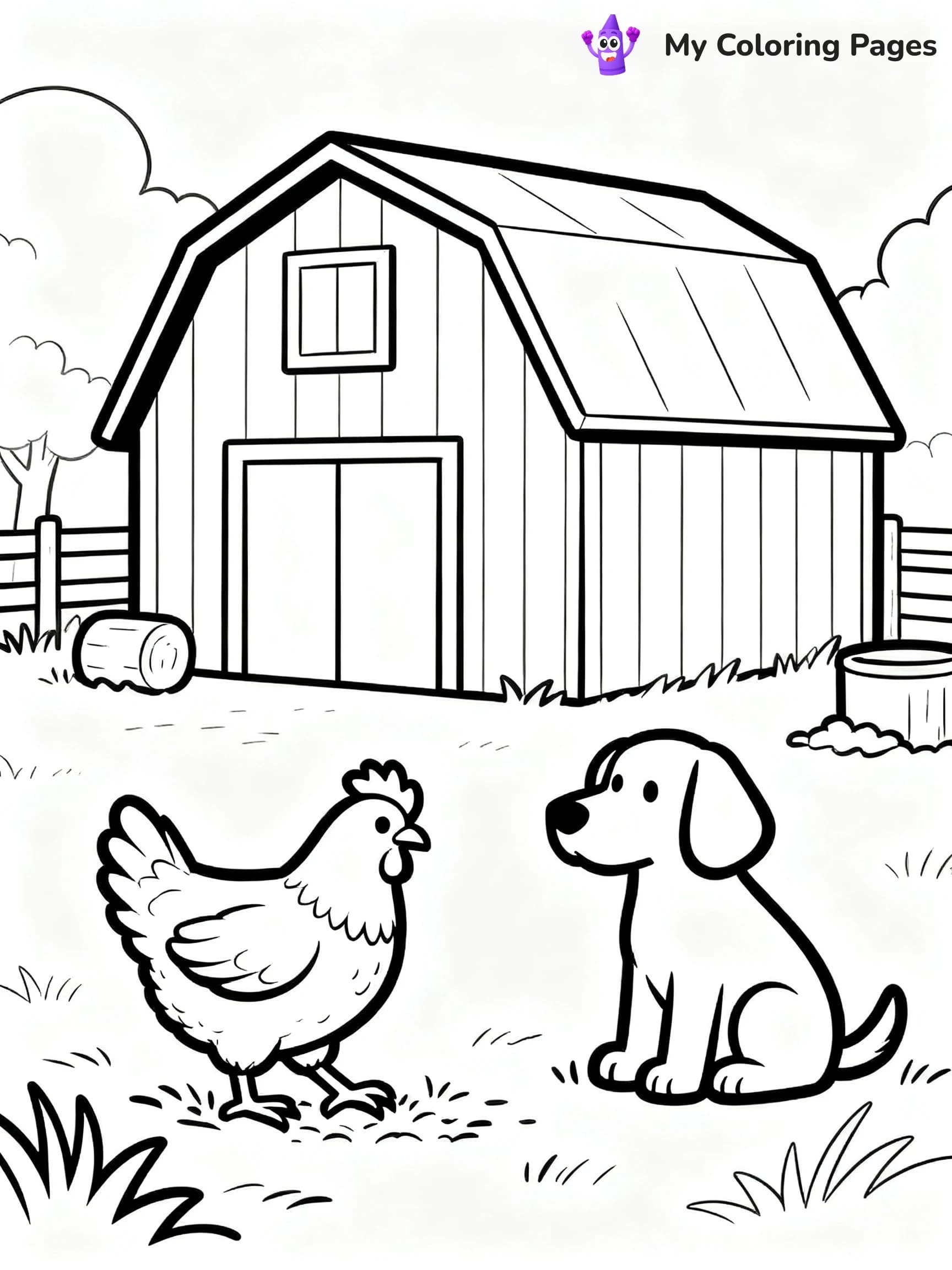 Simple Barn Coloring Pages - 5
