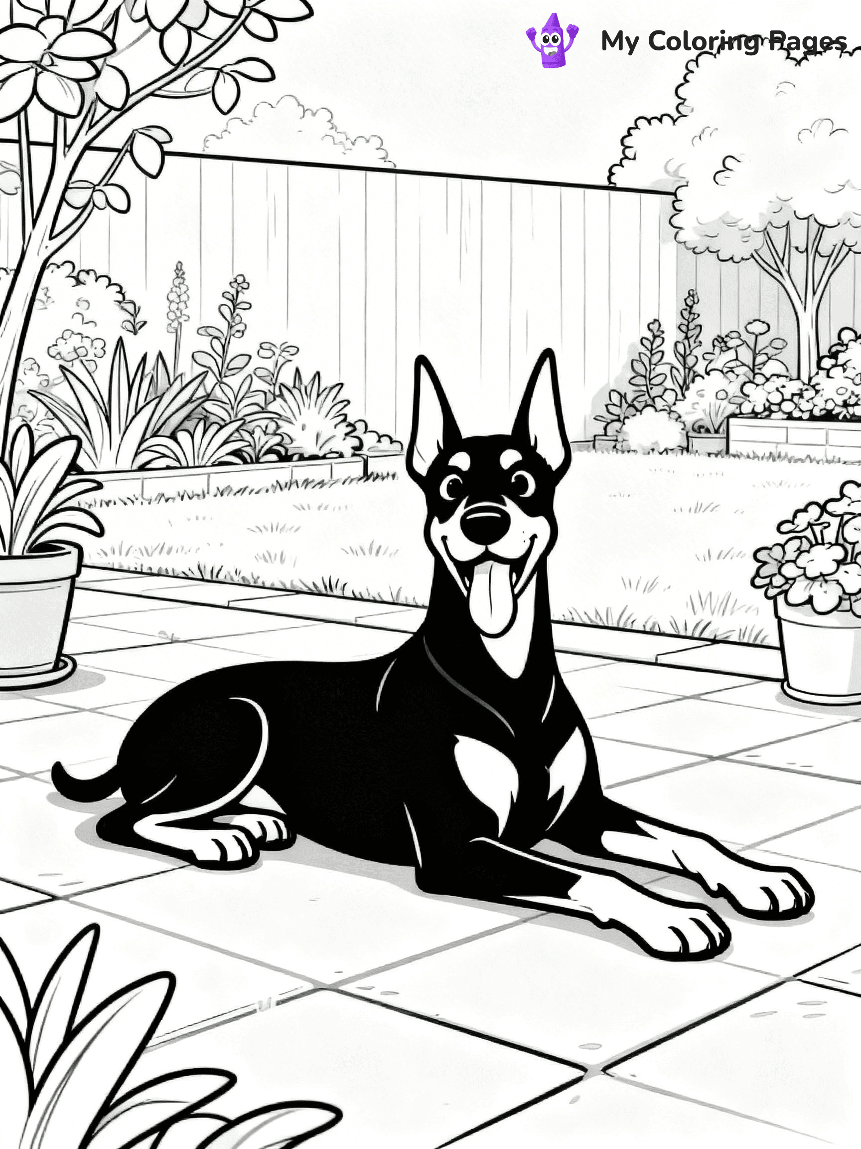 Doberman Coloring Pages - 21