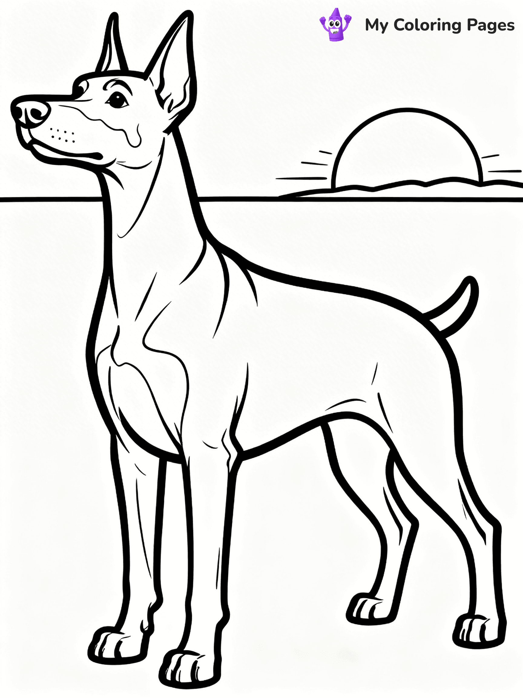 Doberman Coloring Pages - 1