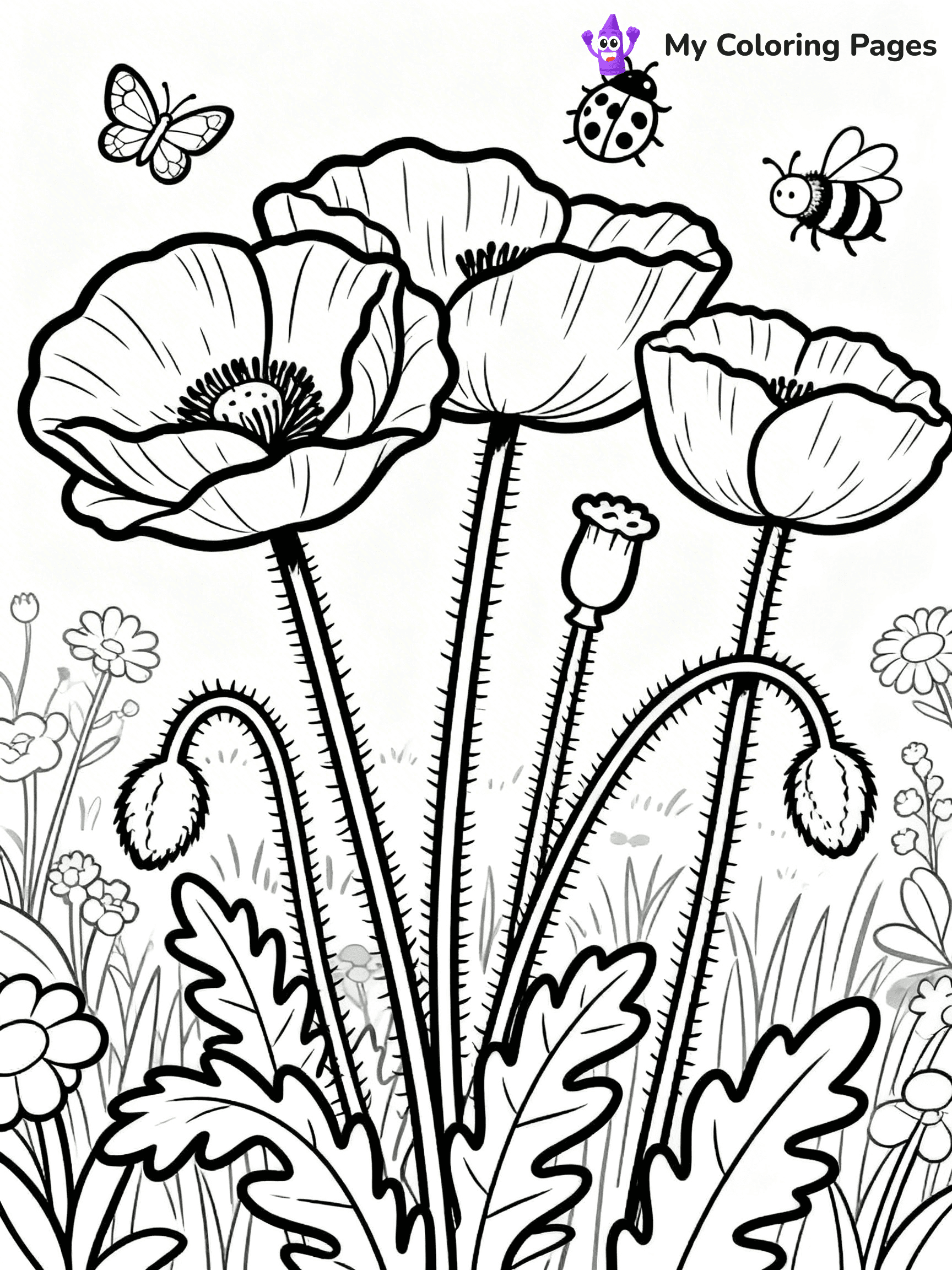 Poppy Coloring Pages - 1