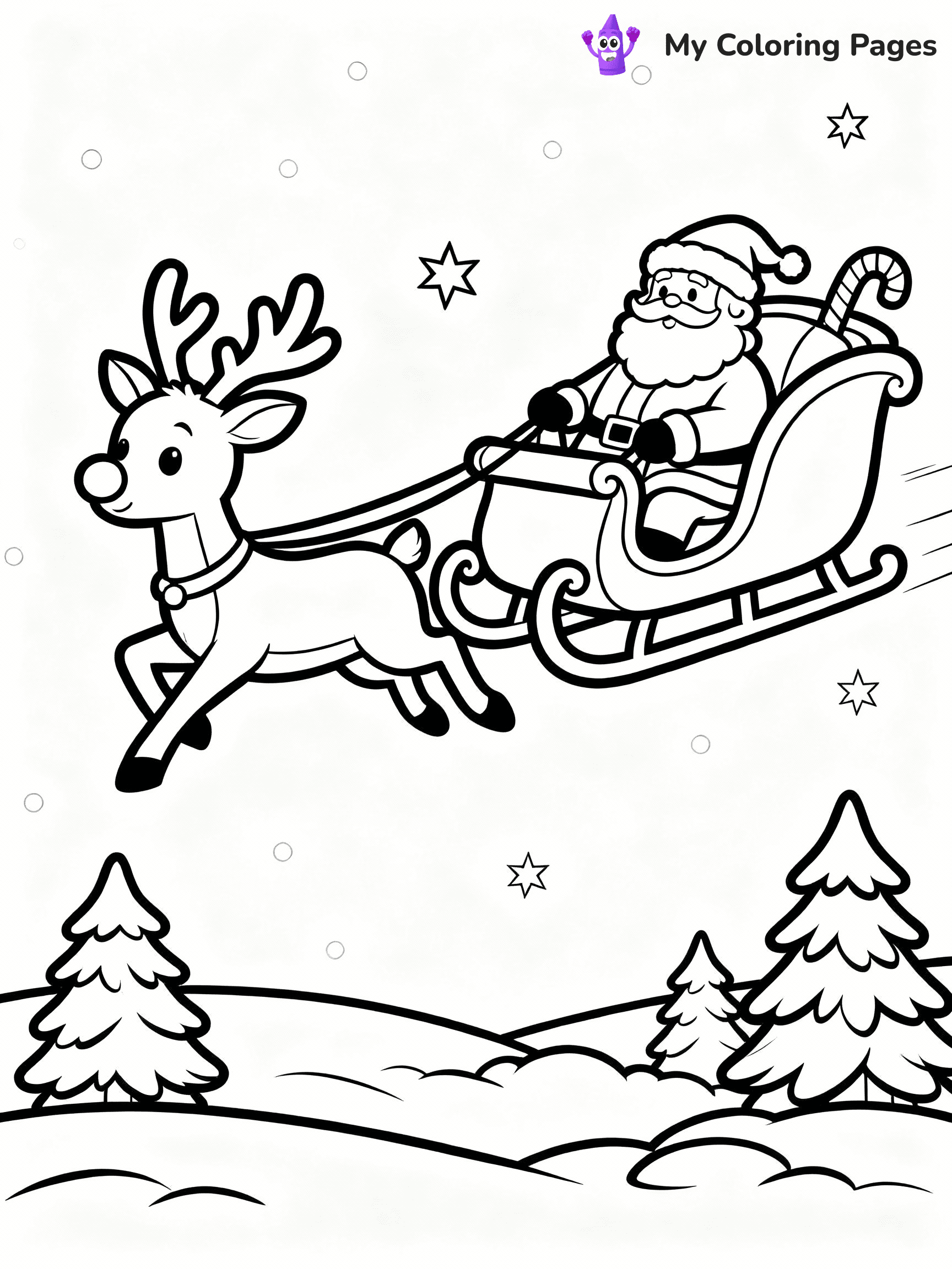 Rudolph Coloring Pages - 4