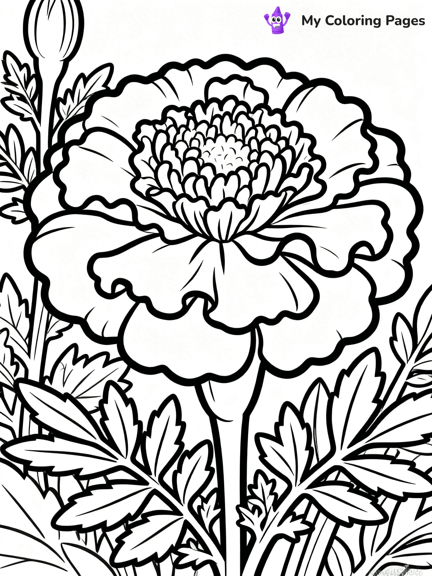 Detailed Flower Coloring Pages - 57