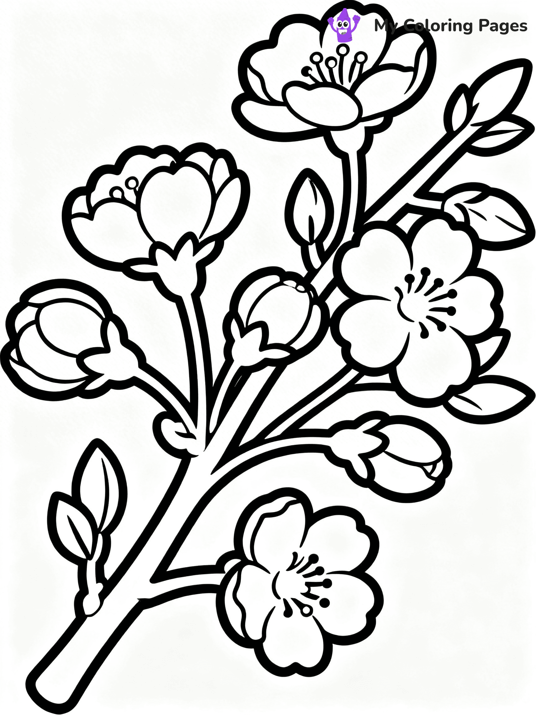 Detailed Flower Coloring Pages - 38