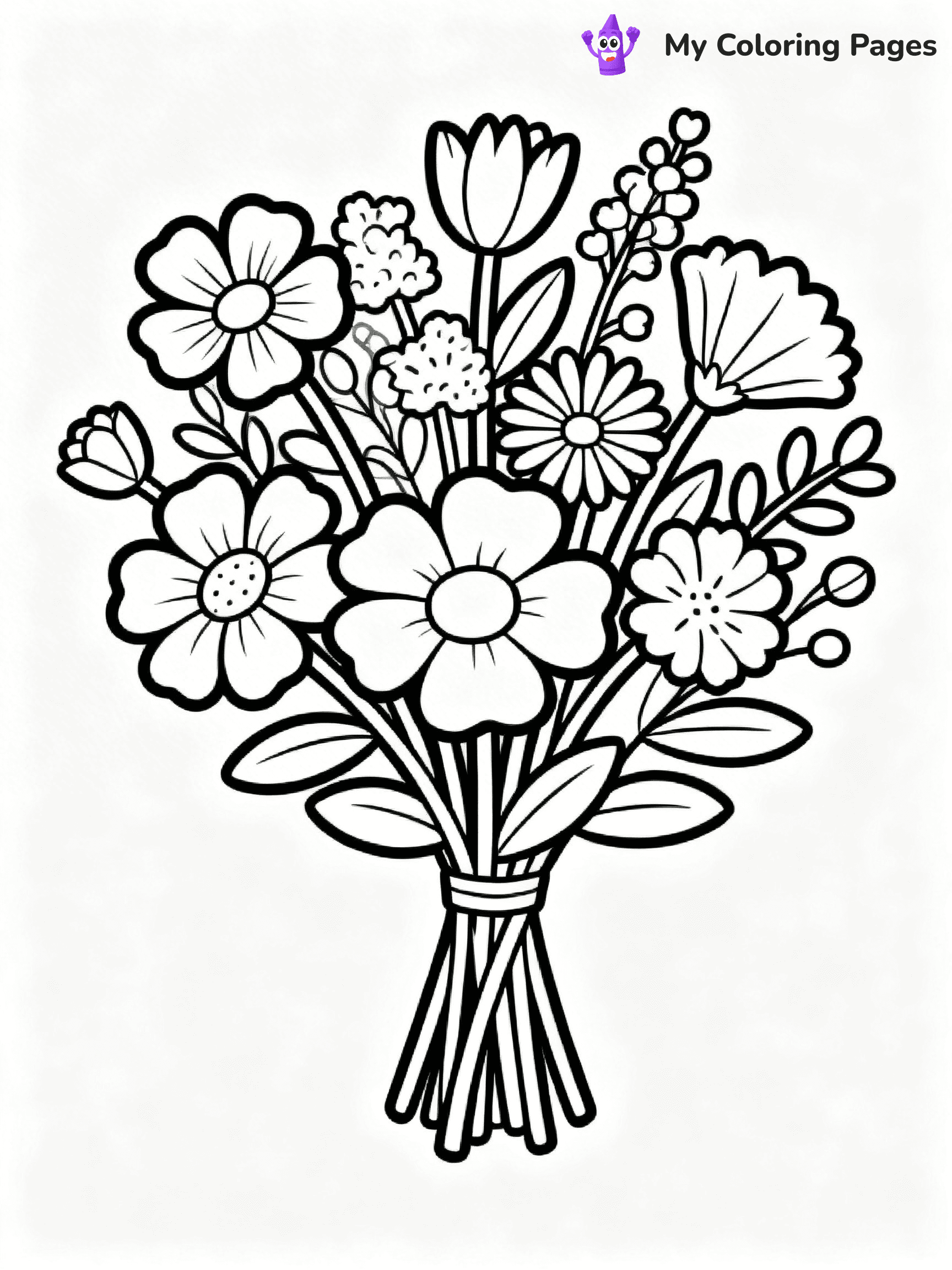 Detailed Flower Coloring Pages - 27