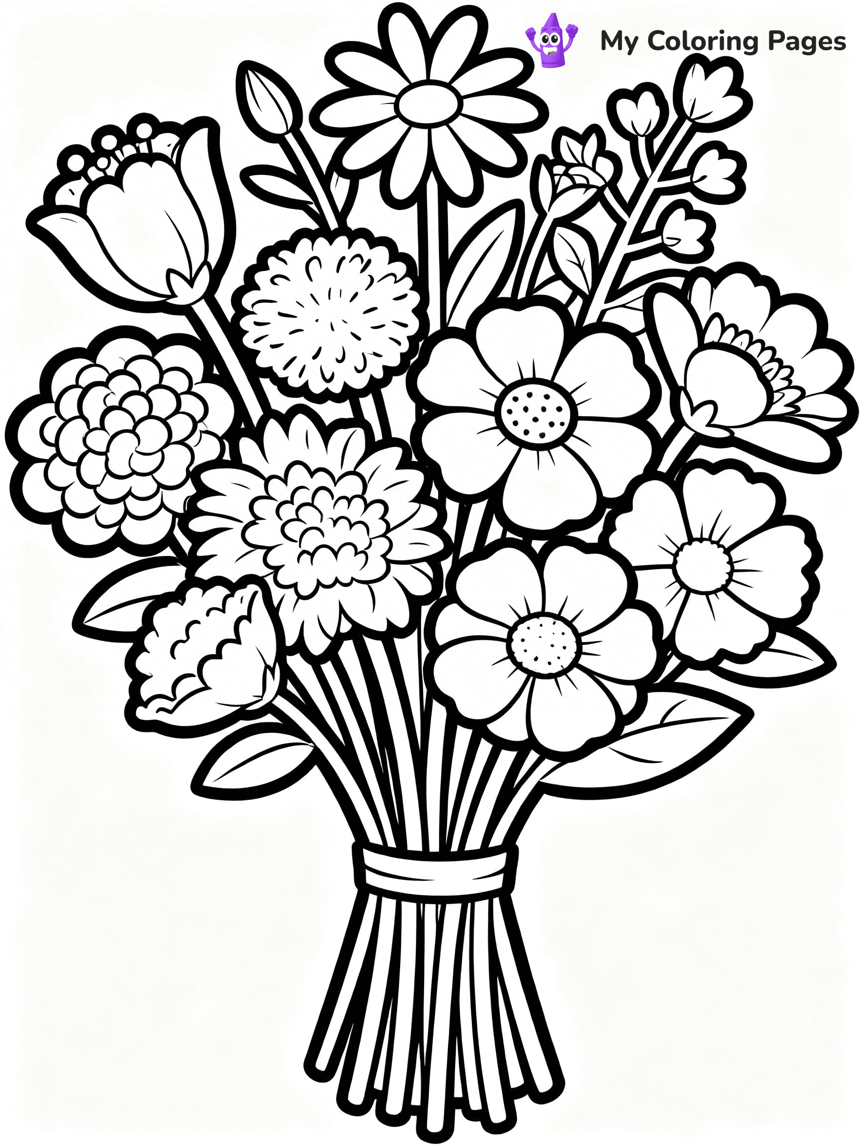 Detailed Flower Coloring Pages - 26