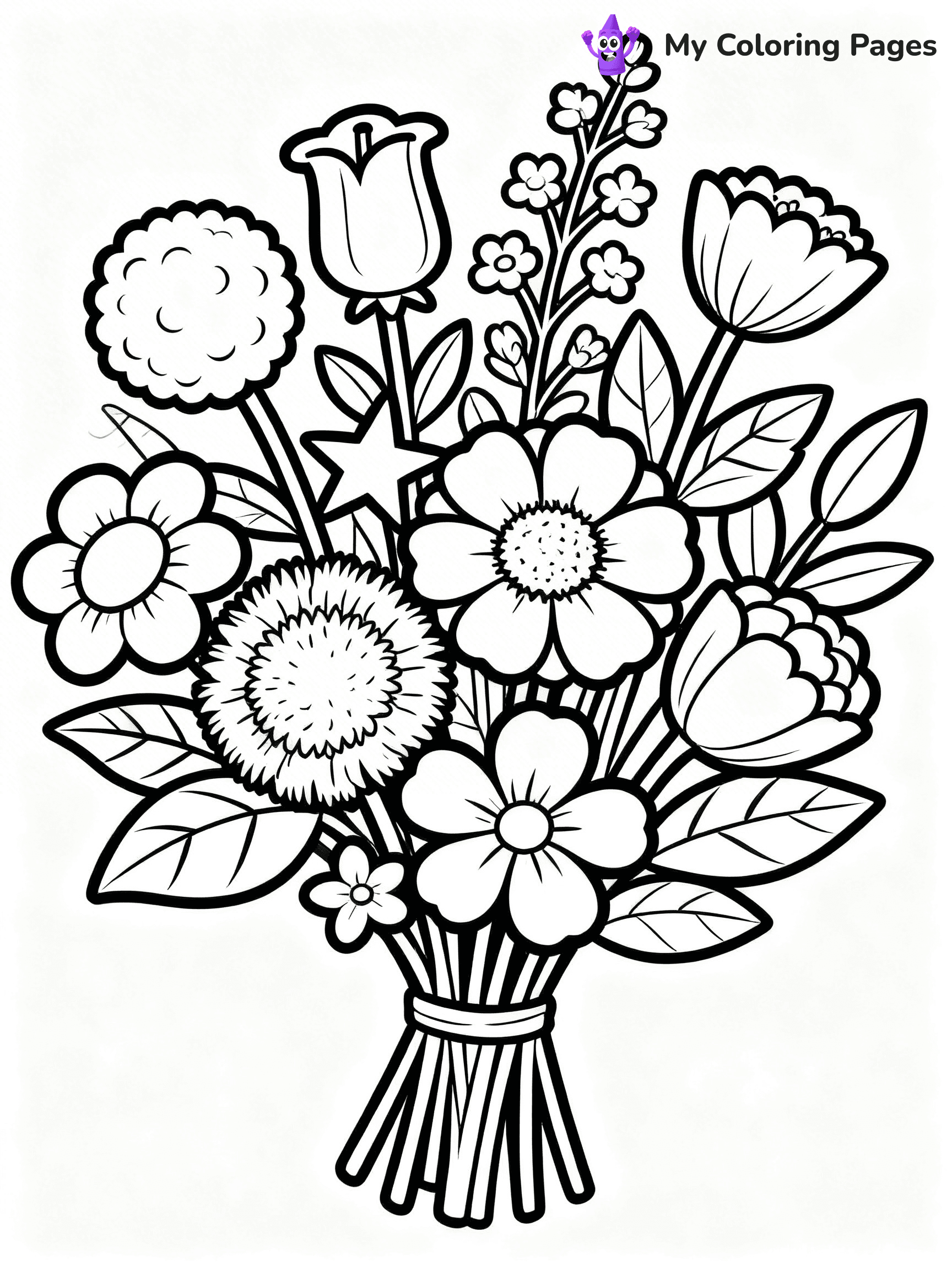 Detailed Flower Coloring Pages - 24