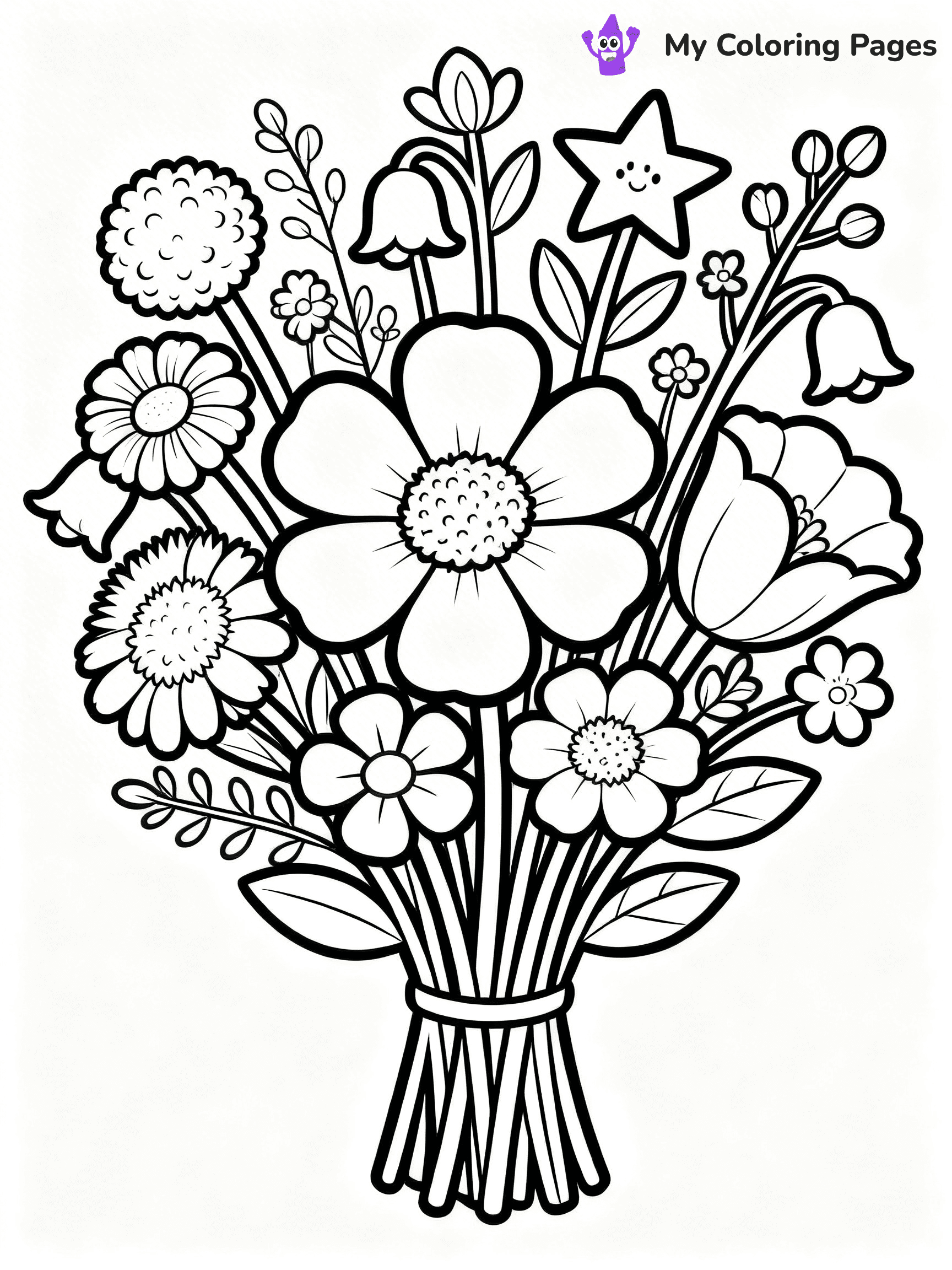 Detailed Flower Coloring Pages - 23