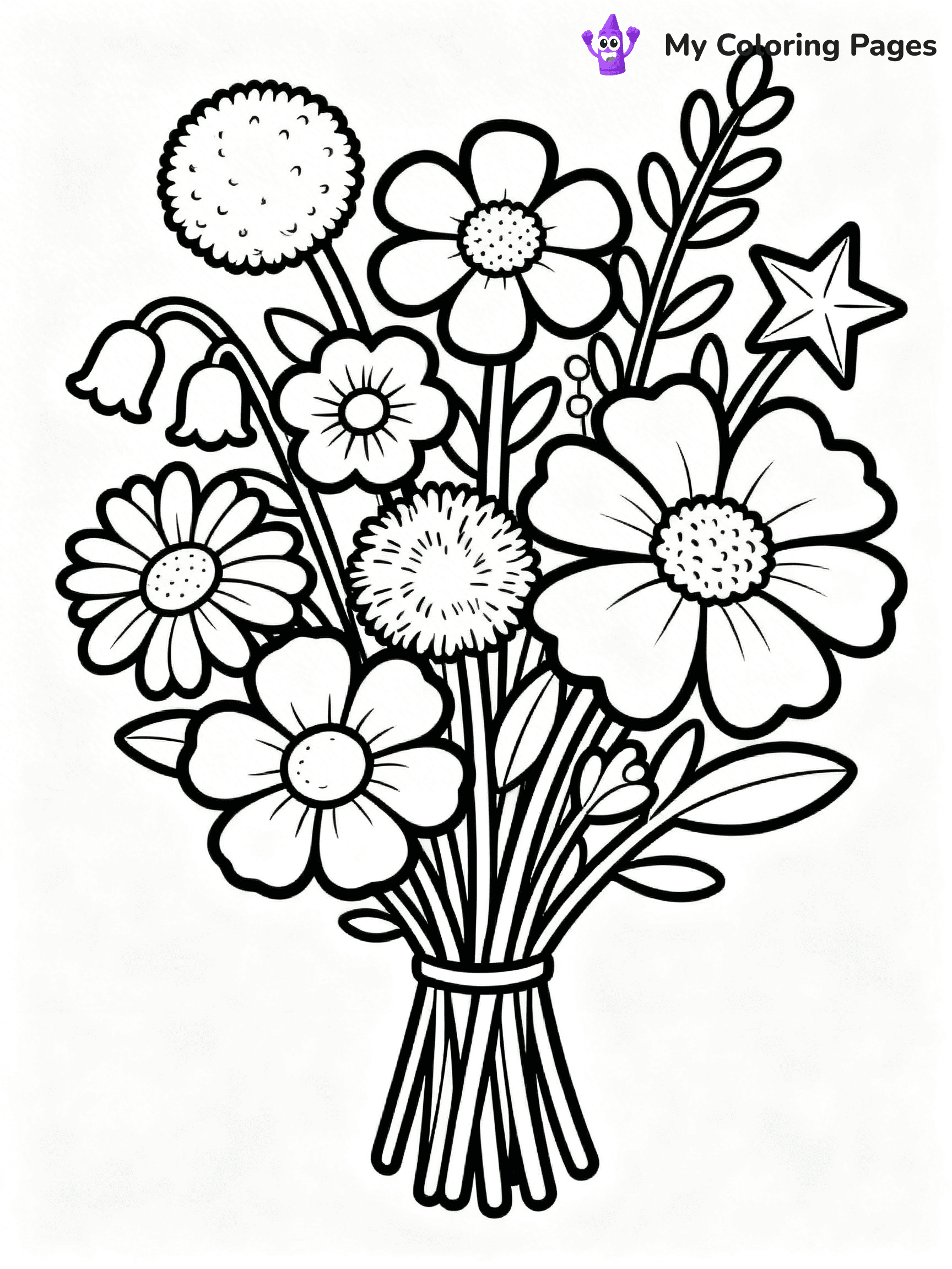 Detailed Flower Coloring Pages - 22