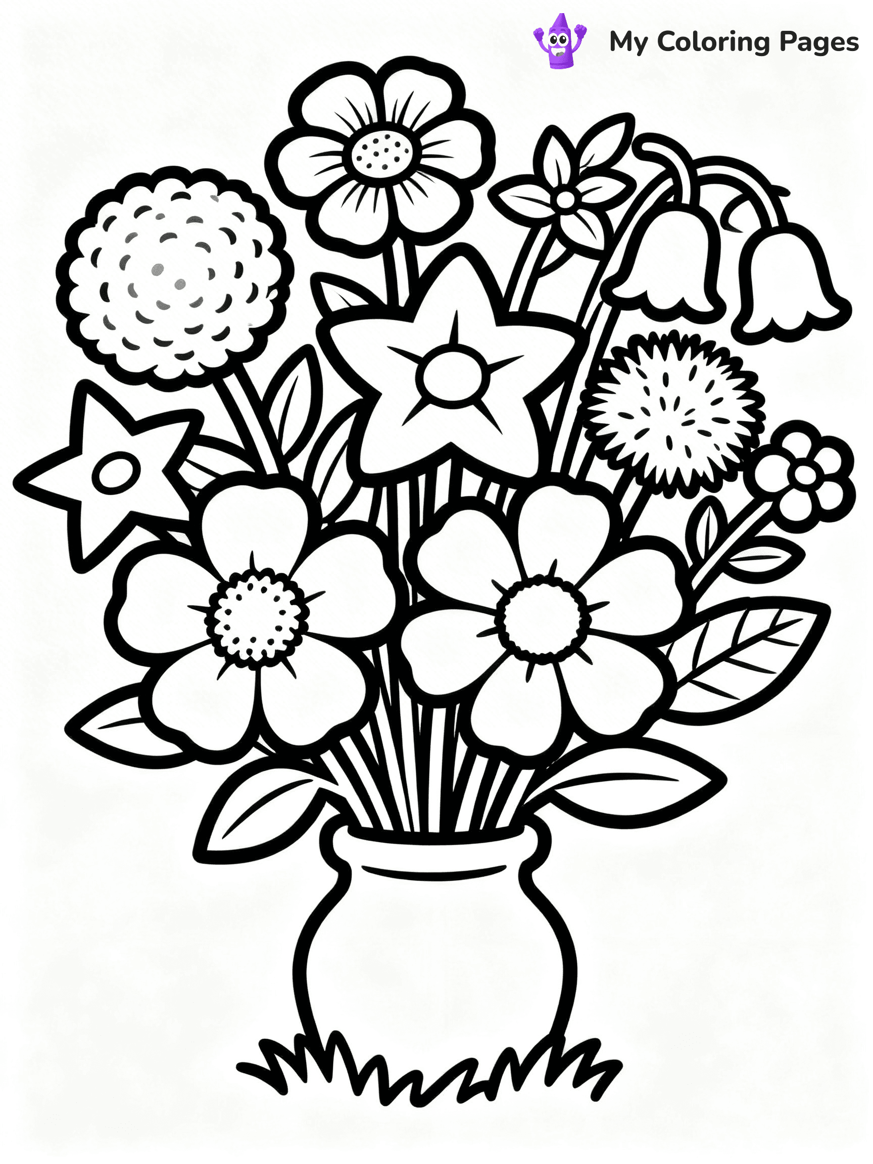 Detailed Flower Coloring Pages - 21