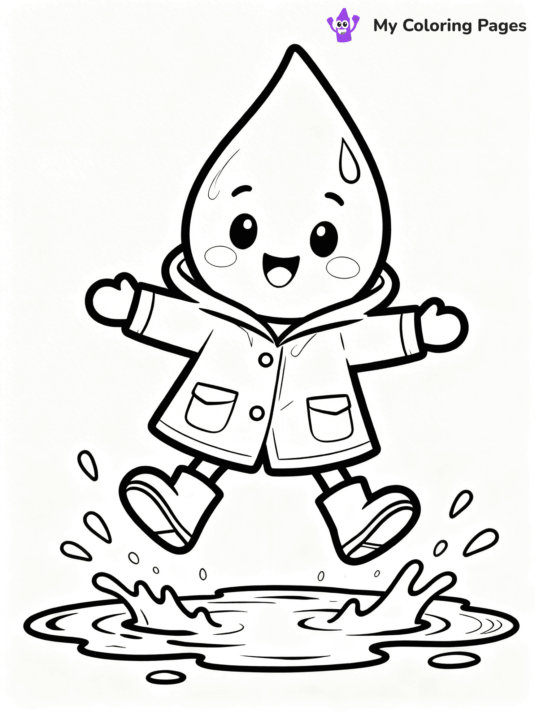 Rain Drop Coloring Pages - 18