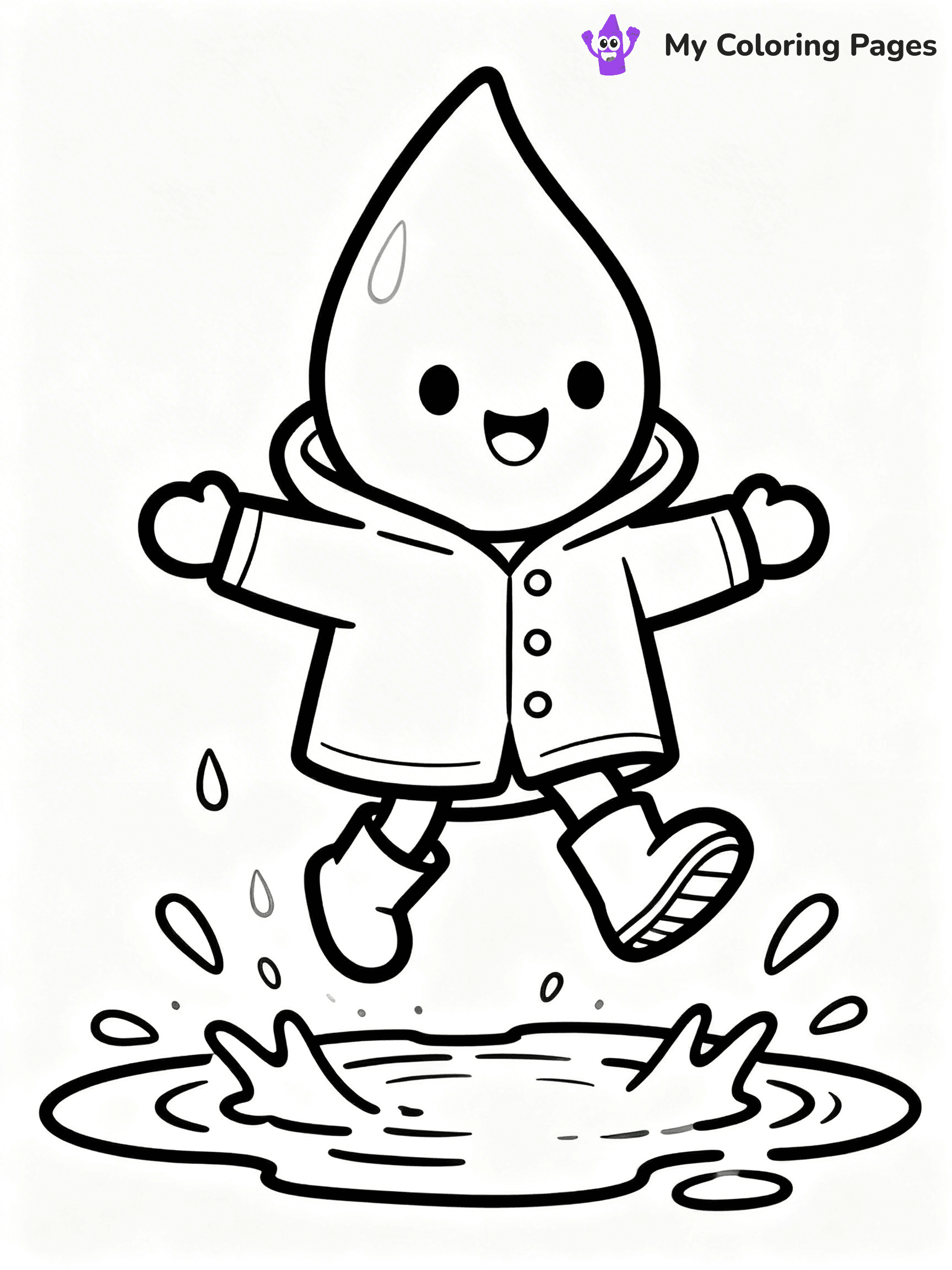 Rain Drop Coloring Pages - 17