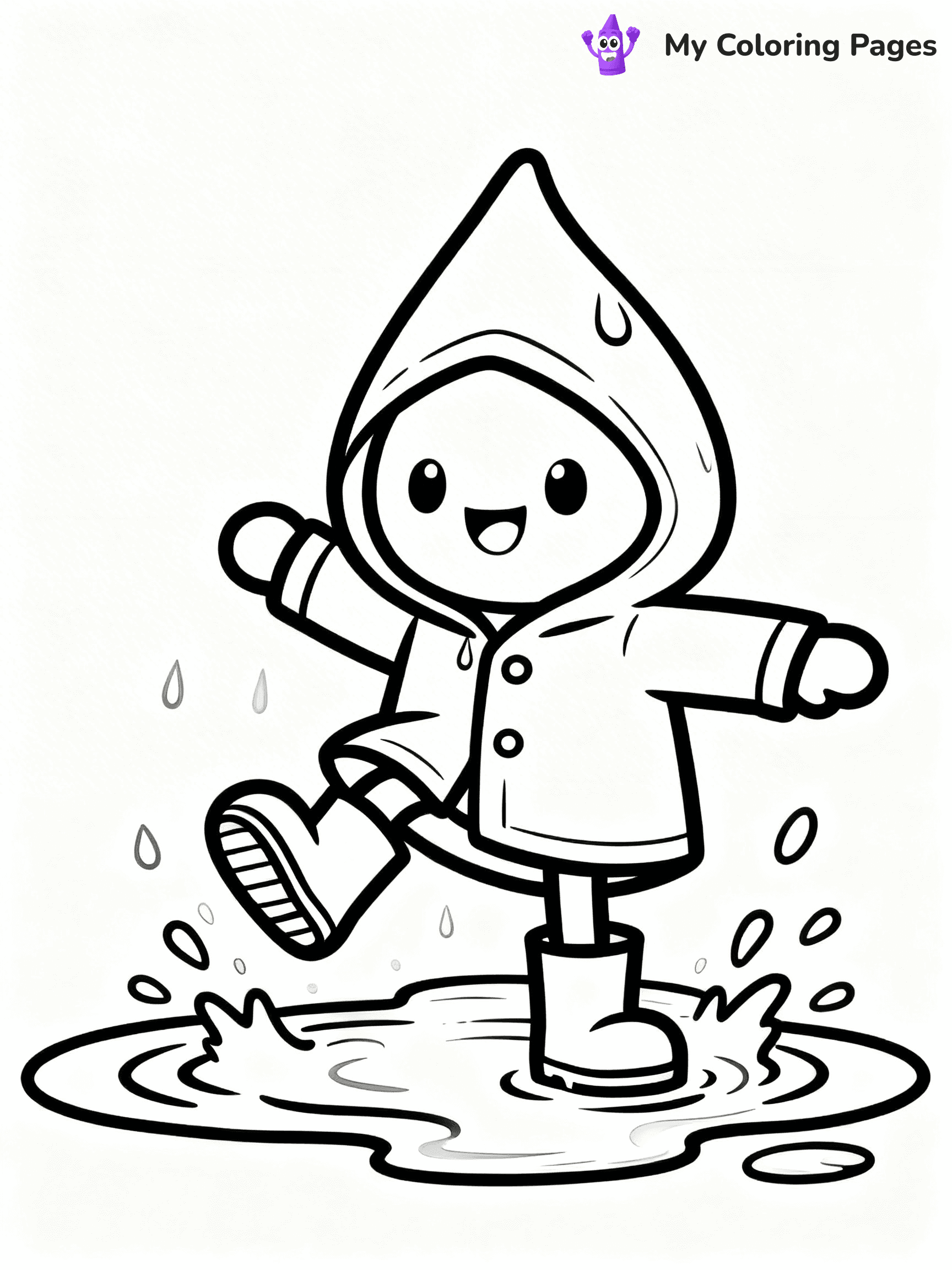 Rain Drop Coloring Pages - 16