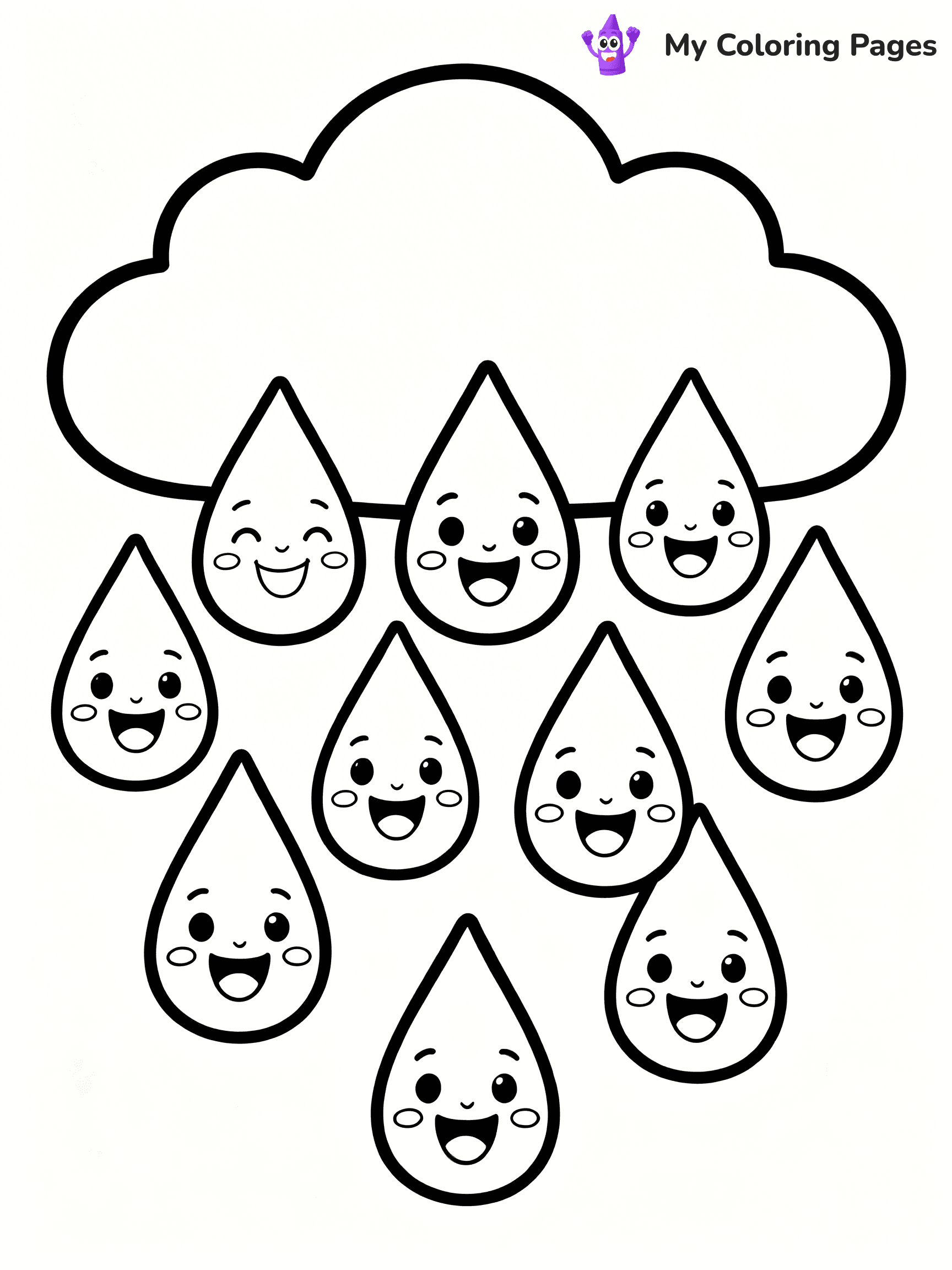 Rain Drop Coloring Pages - 15