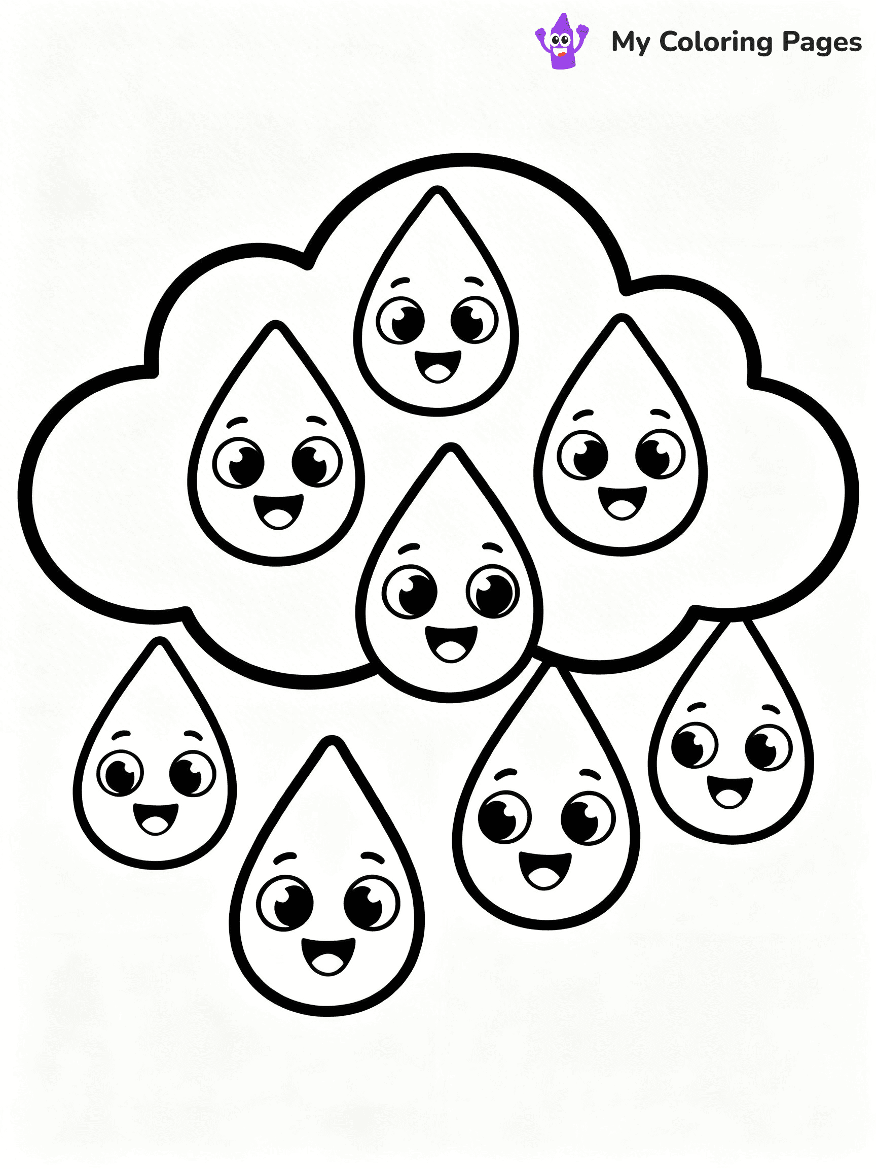 Rain Drop Coloring Pages - 14