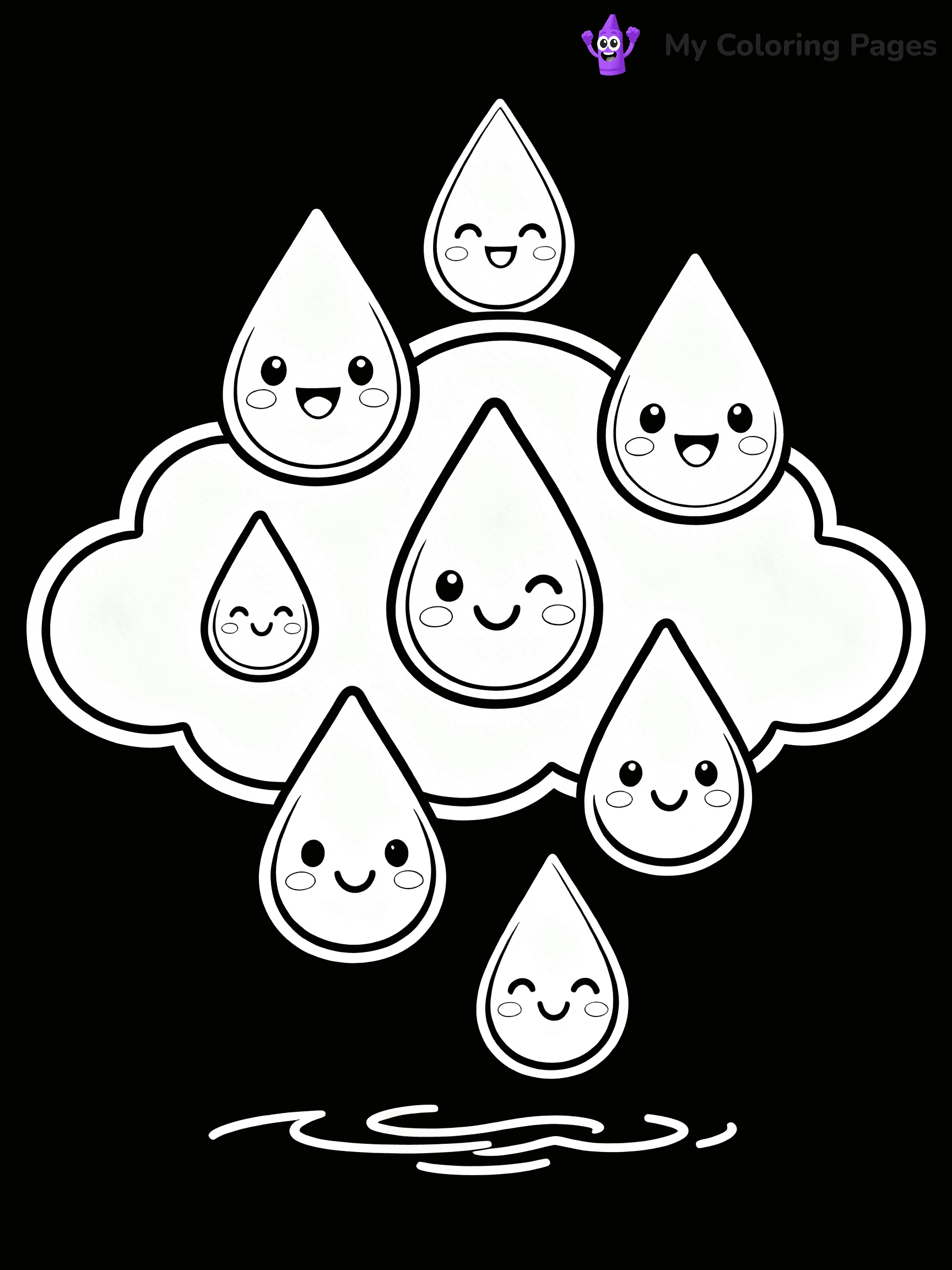 Rain Drop Coloring Pages - 13