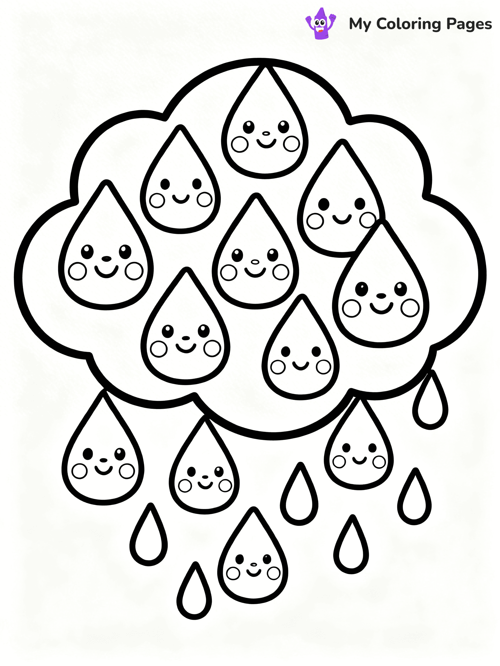 Rain Drop Coloring Pages - 12