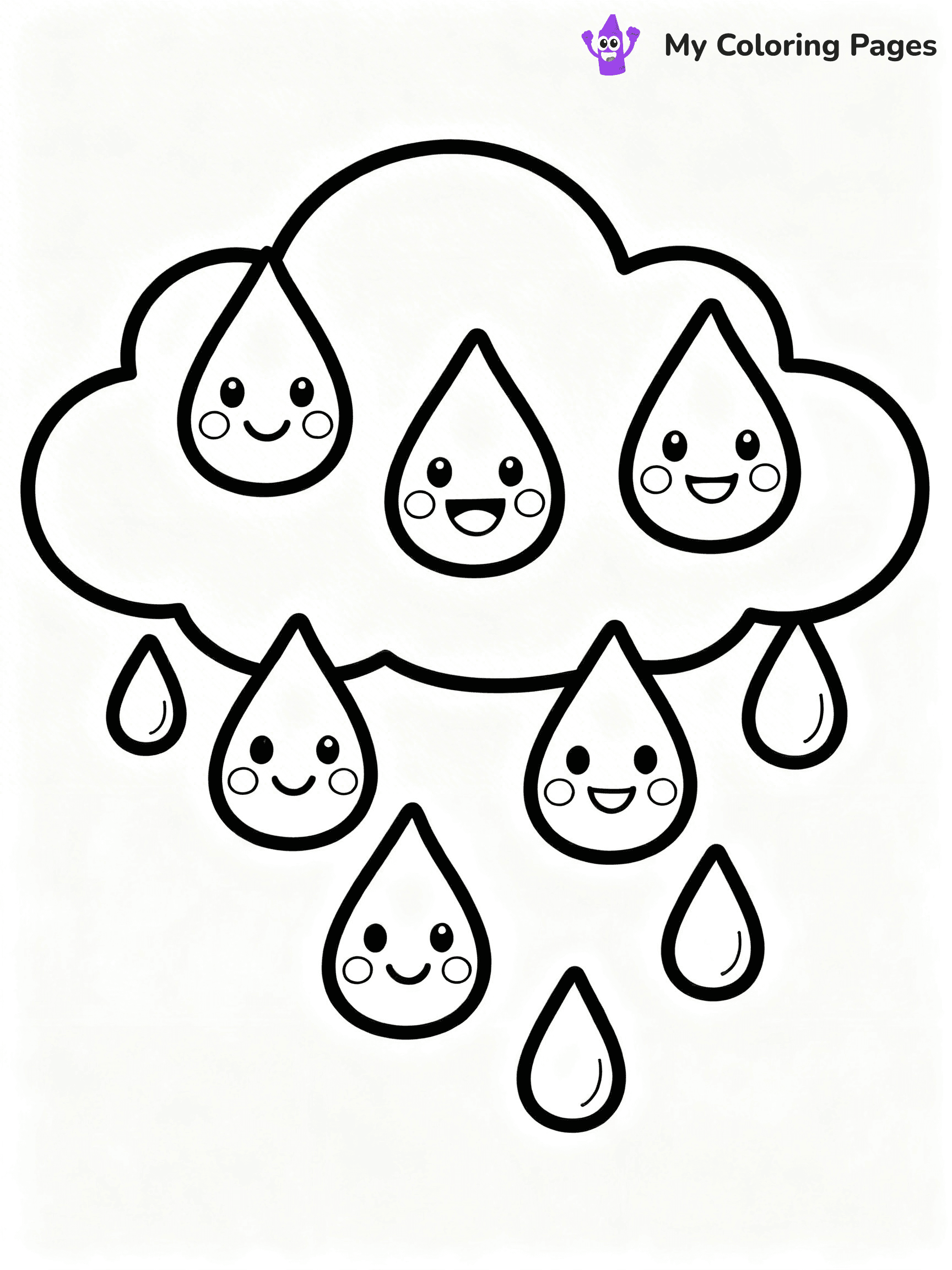Rain Drop Coloring Pages - 11