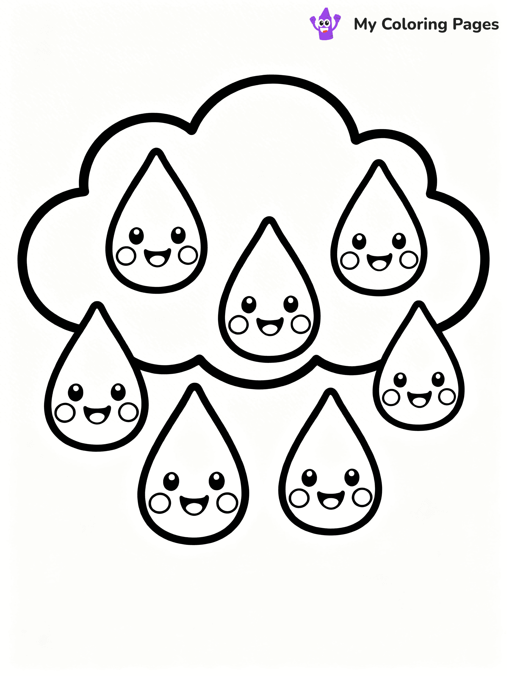 Rain Drop Coloring Pages - 10