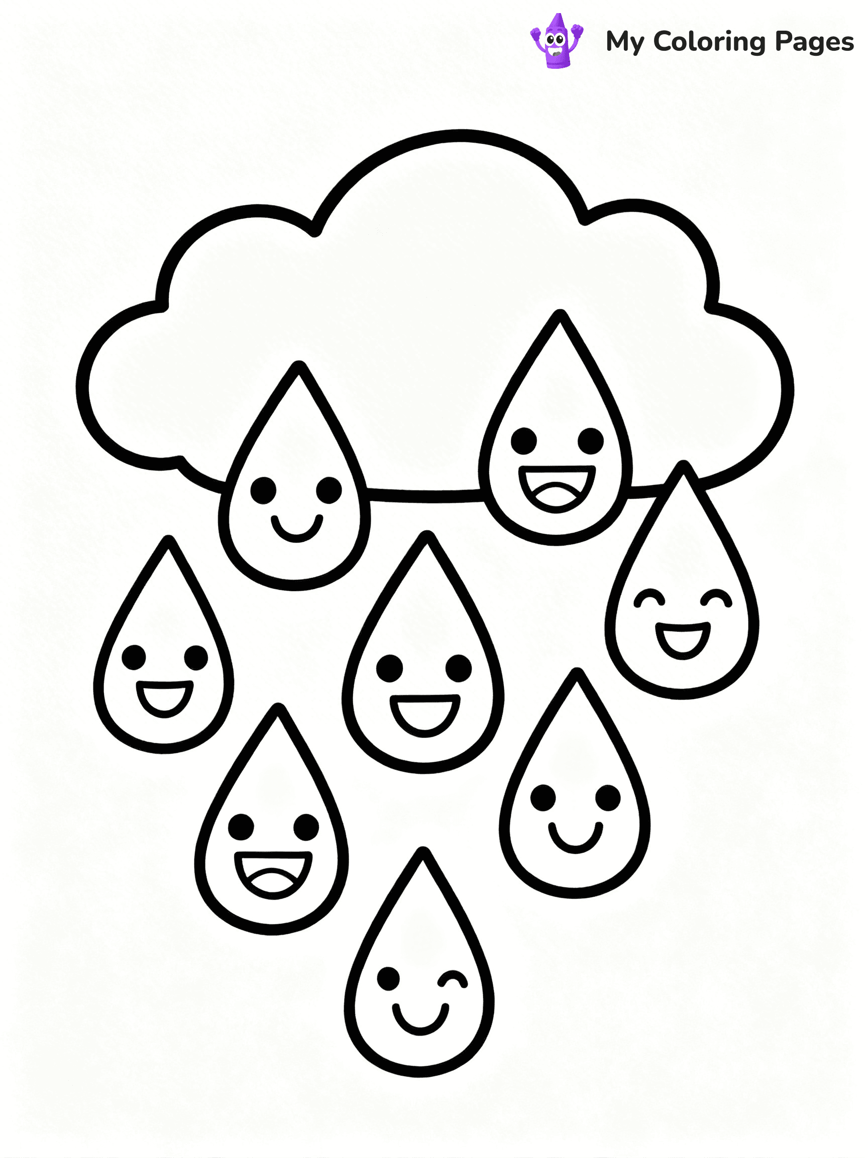Rain Drop Coloring Pages - 9