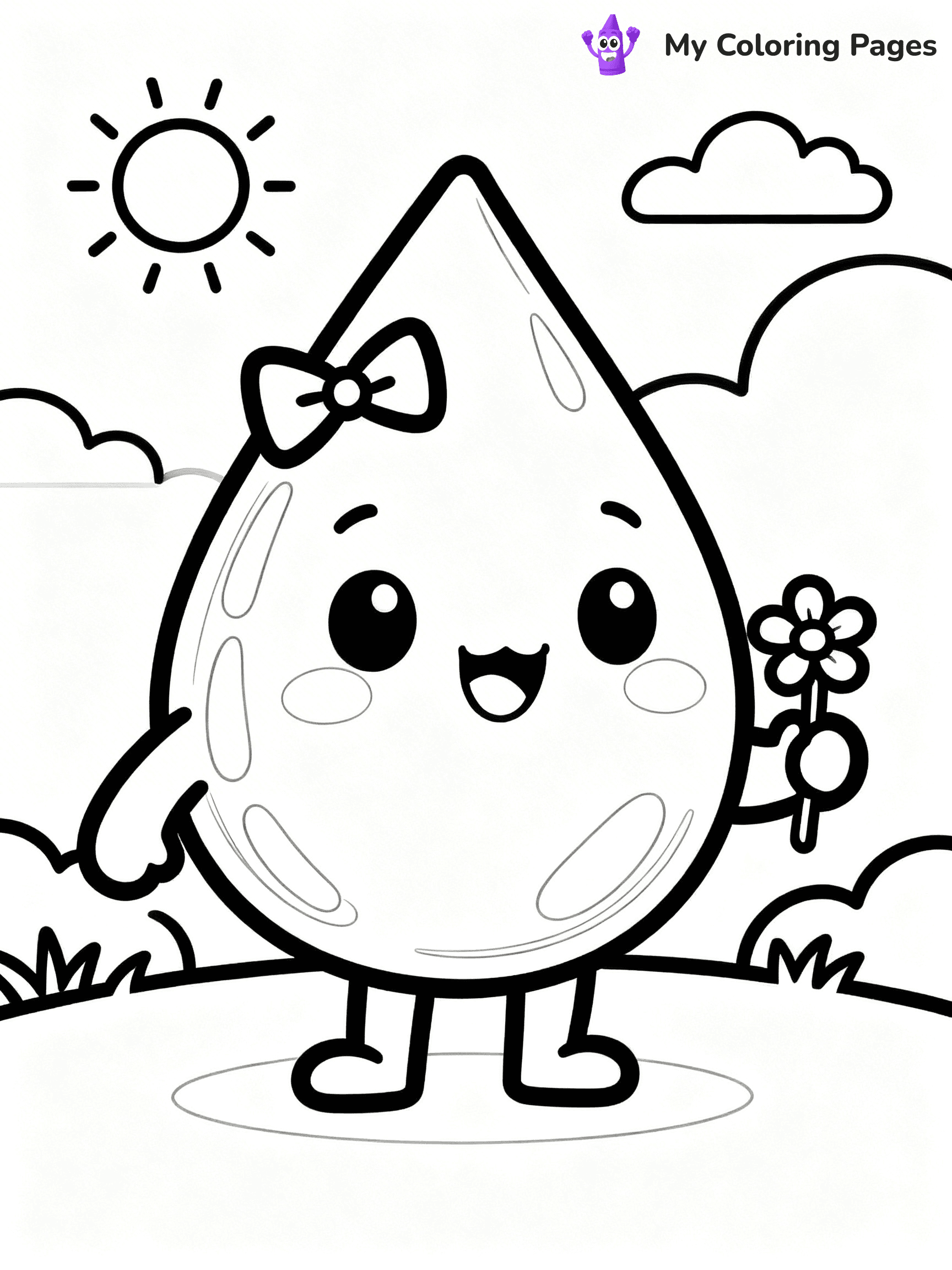 Rain Drop Coloring Pages - 7