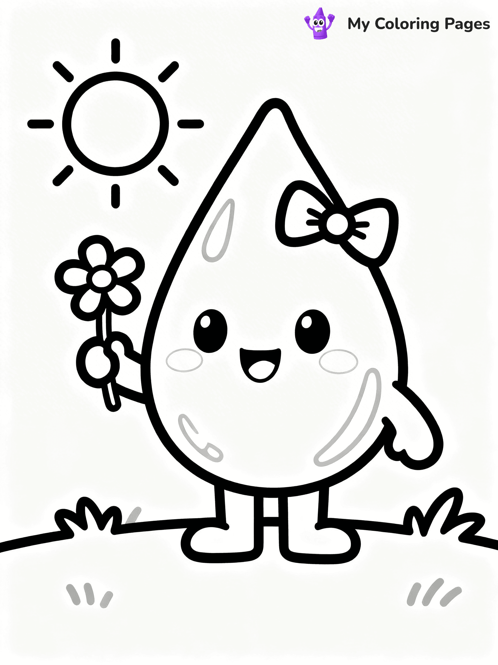 Rain Drop Coloring Pages - 6