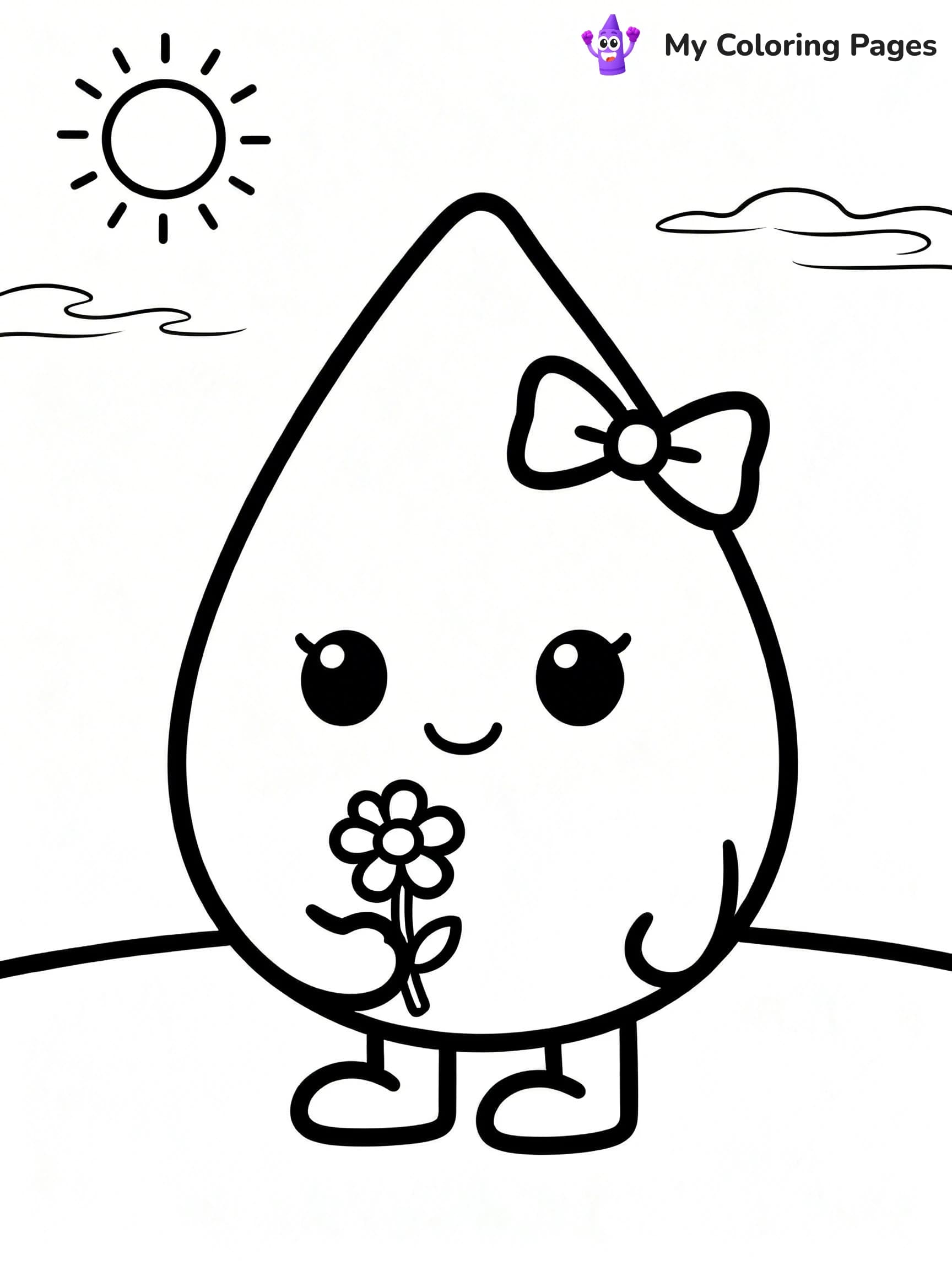 Rain Drop Coloring Pages - 5