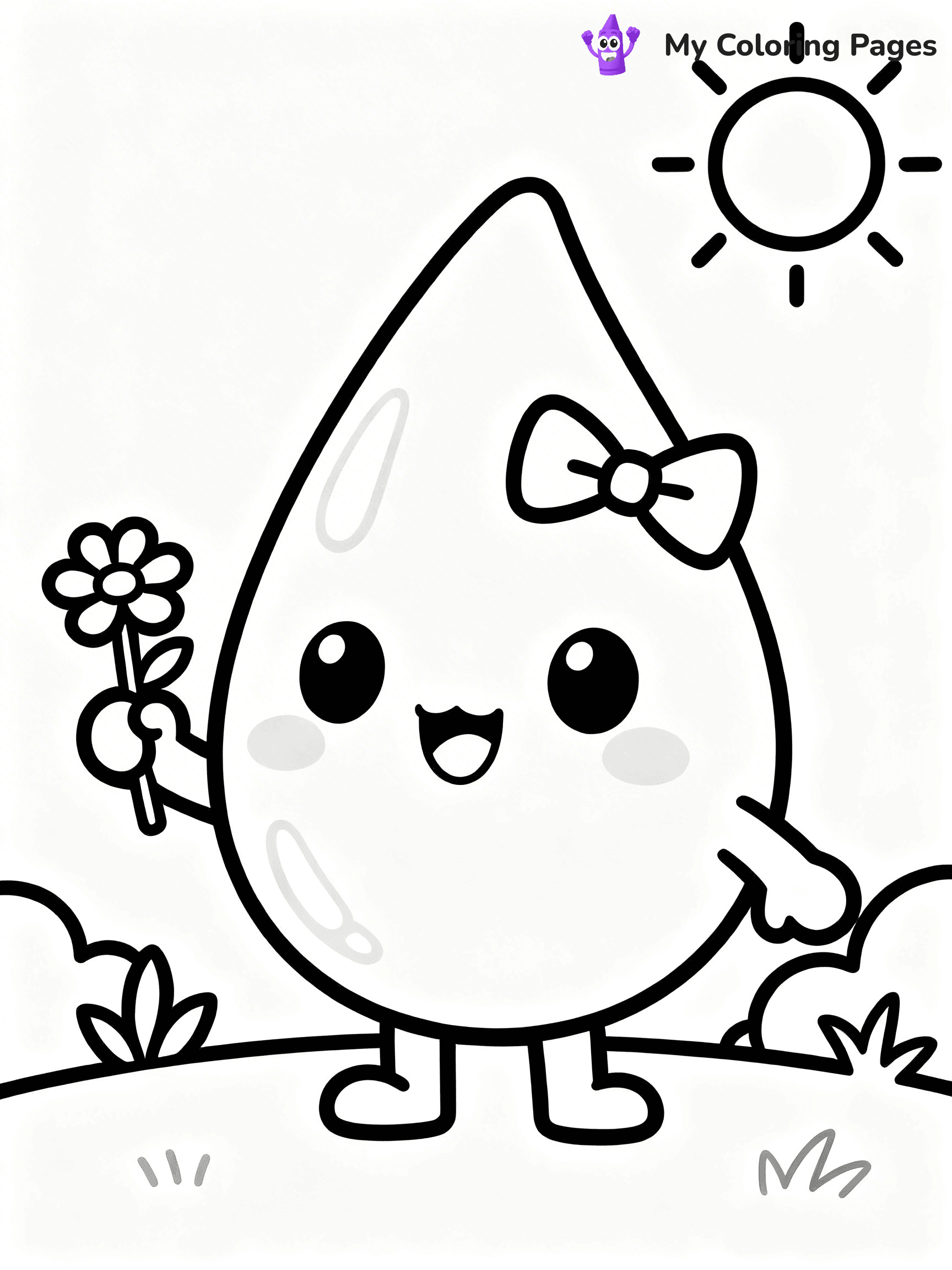 Rain Drop Coloring Pages - 4