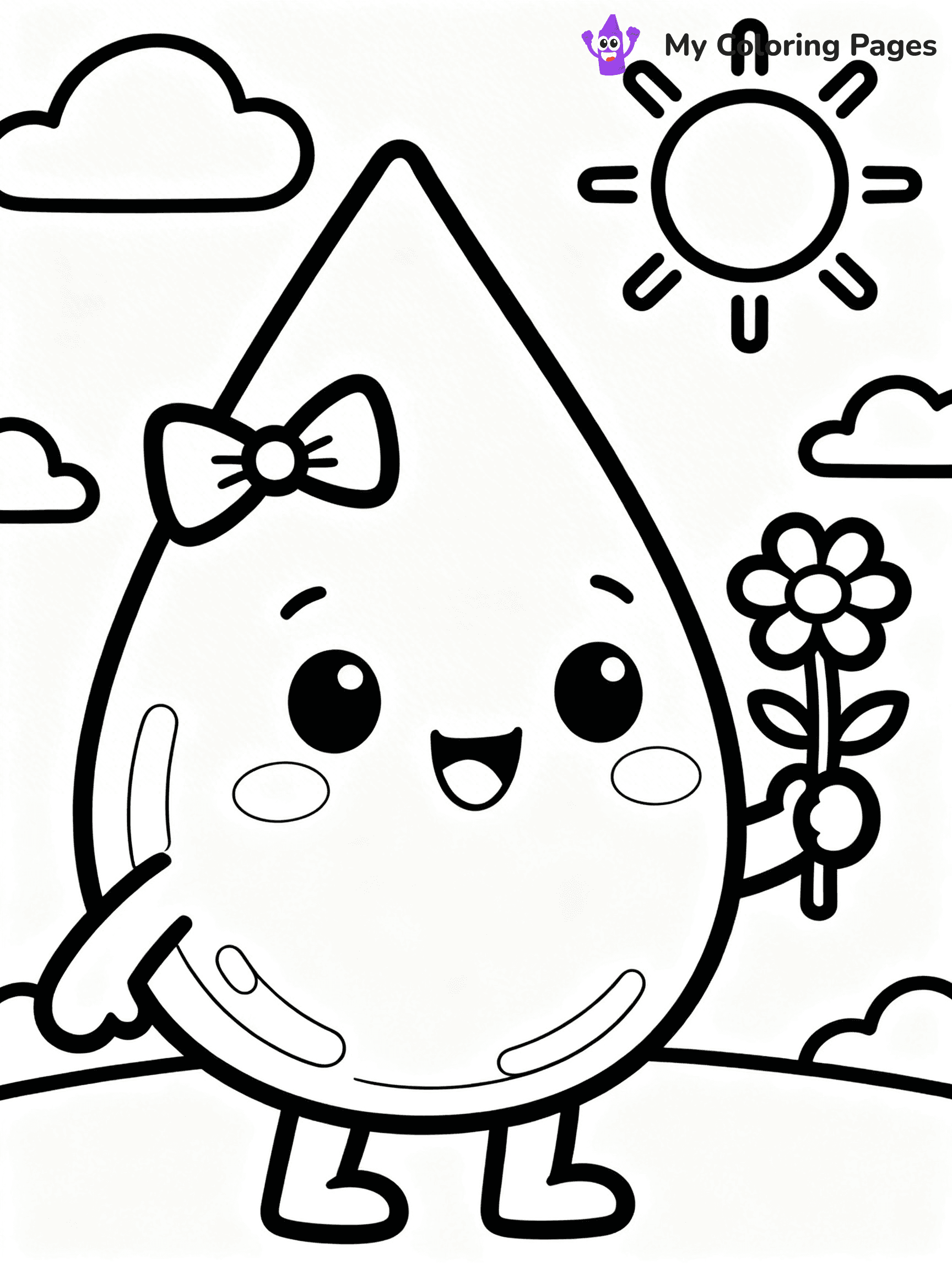 Rain Drop Coloring Pages - 3