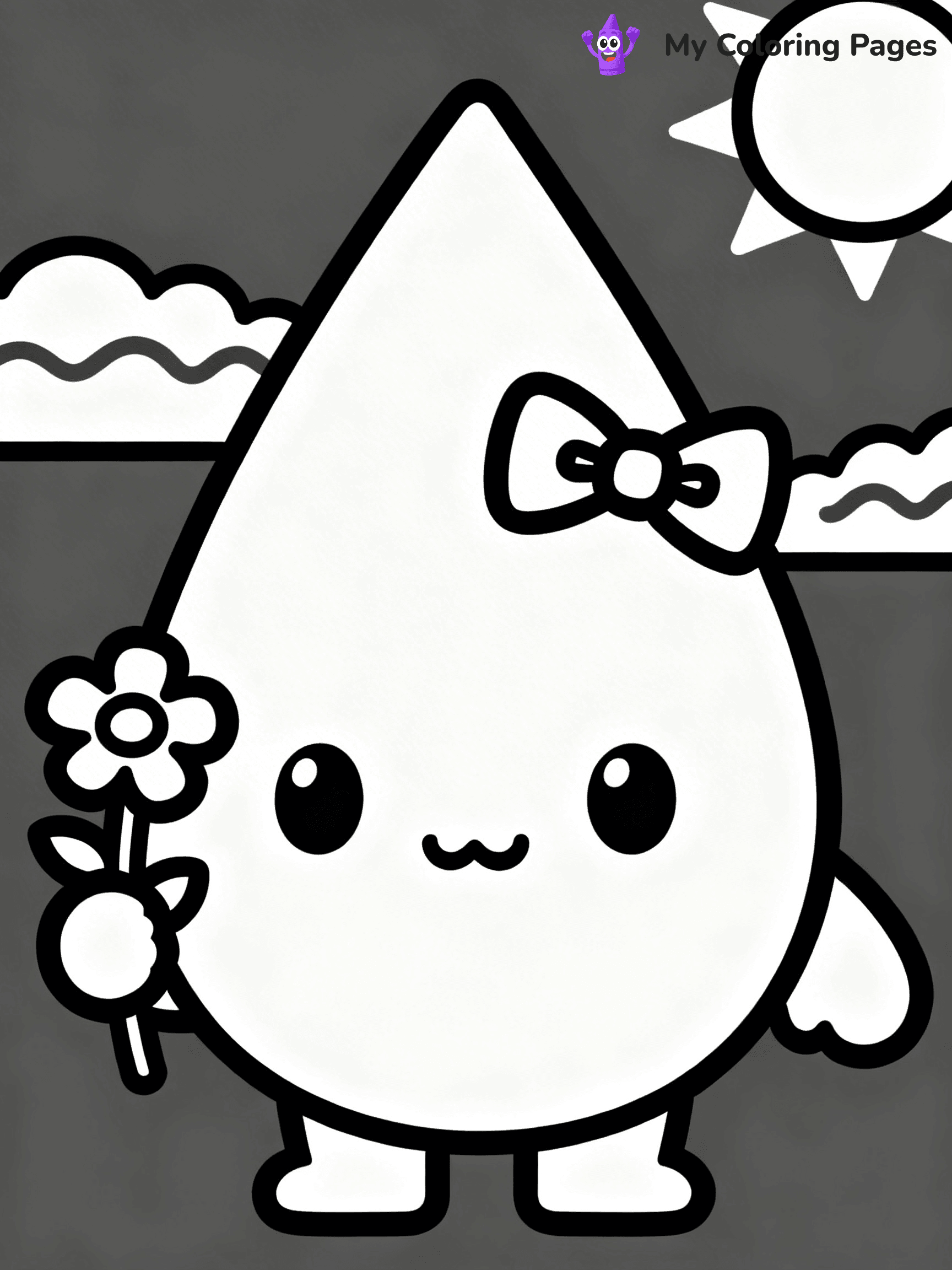 Rain Drop Coloring Pages - 2