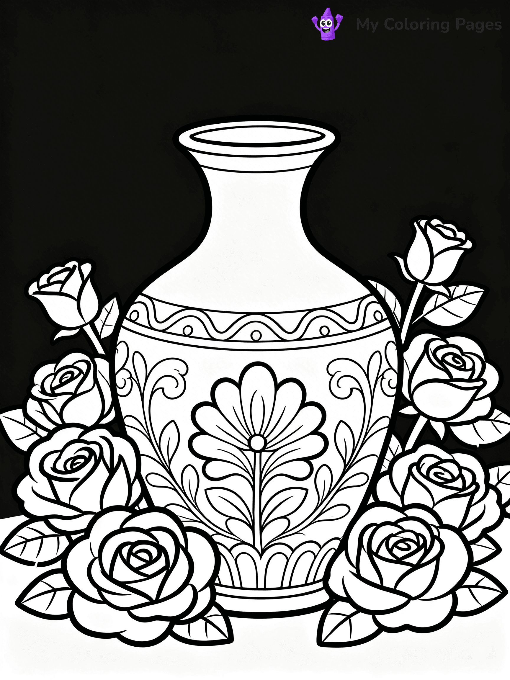 Flower Vase Coloring Pages - 94
