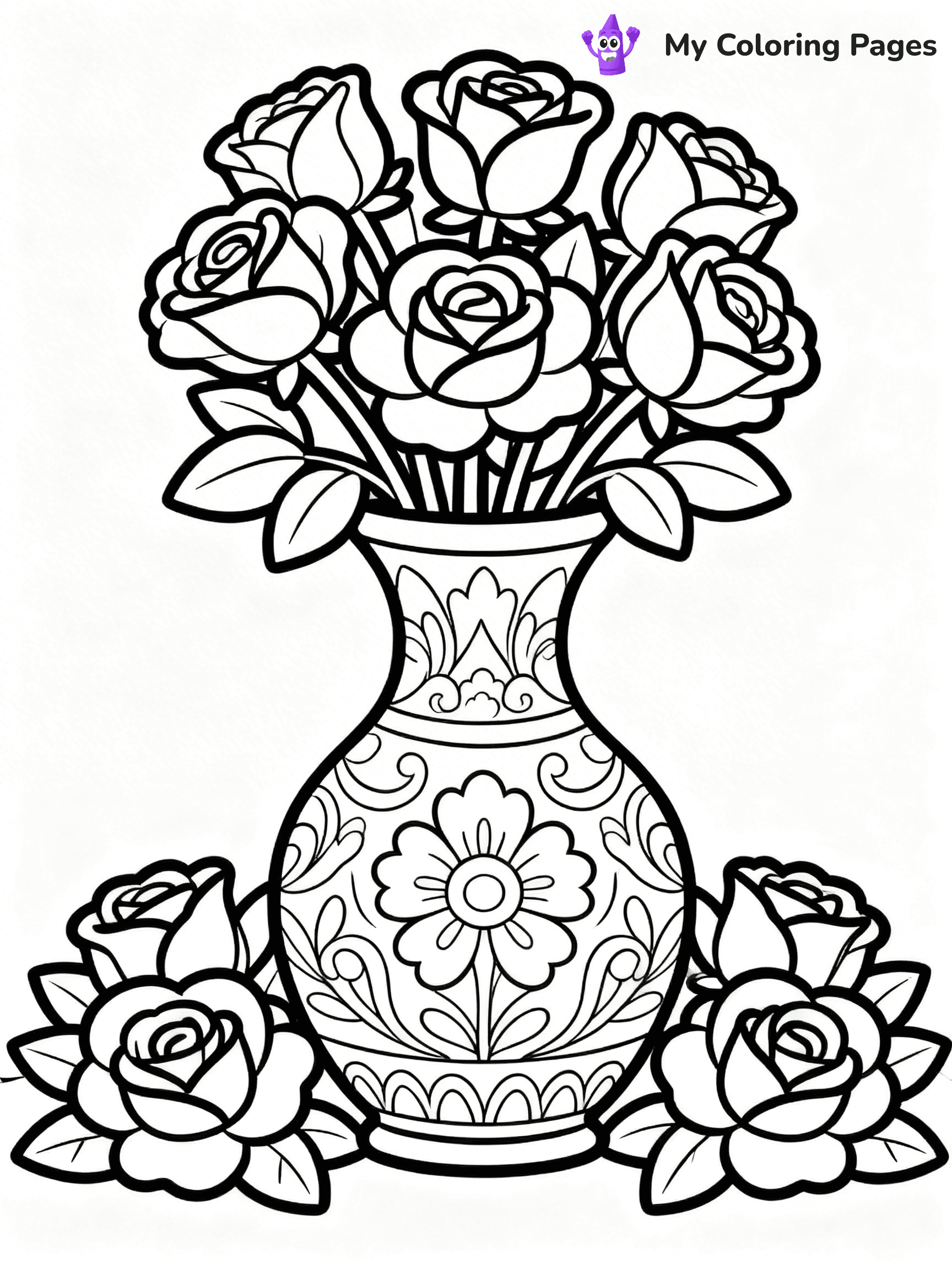 Flower Vase Coloring Pages - 90