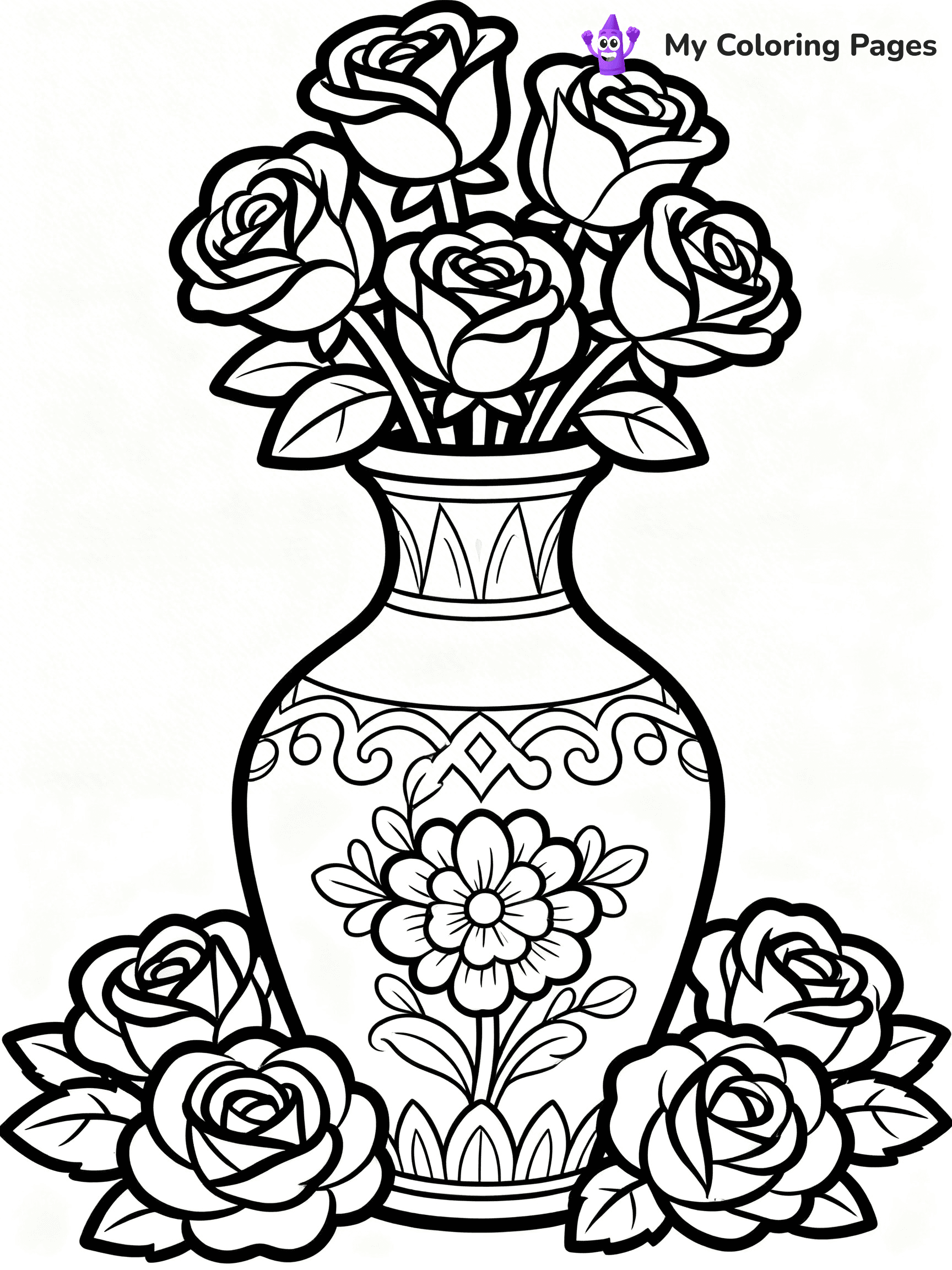 Flower Vase Coloring Pages - 89