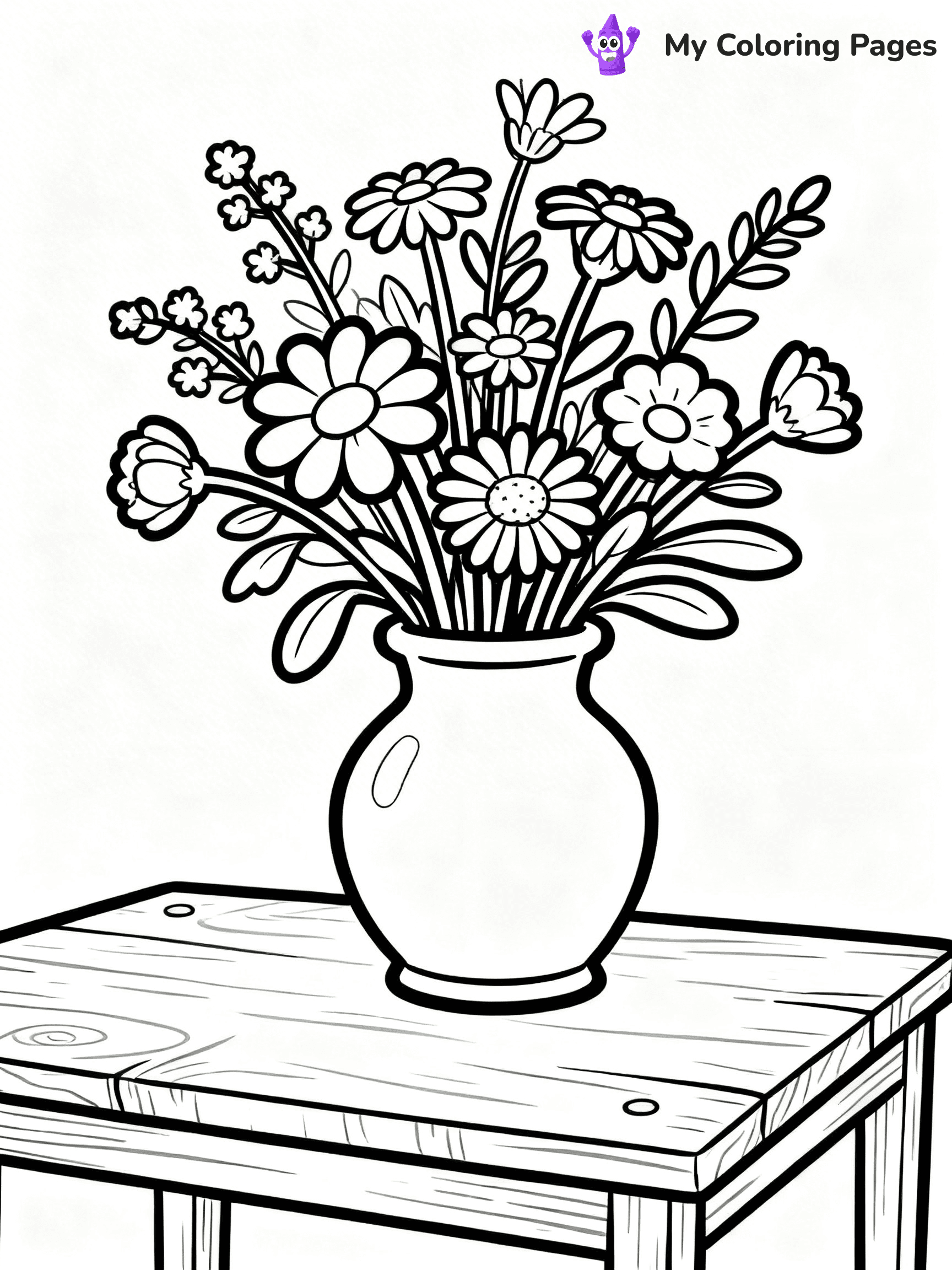 Flower Vase Coloring Pages - 87