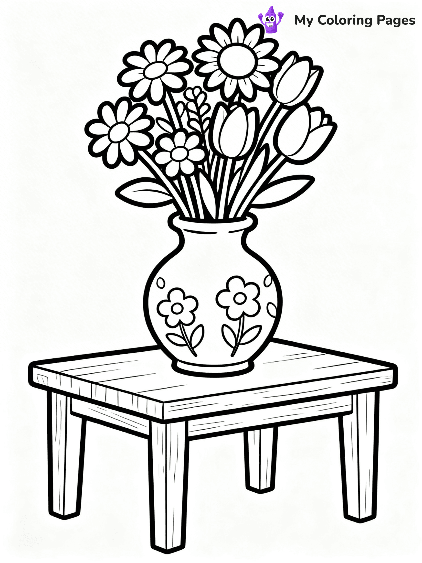 Flower Vase Coloring Pages - 82