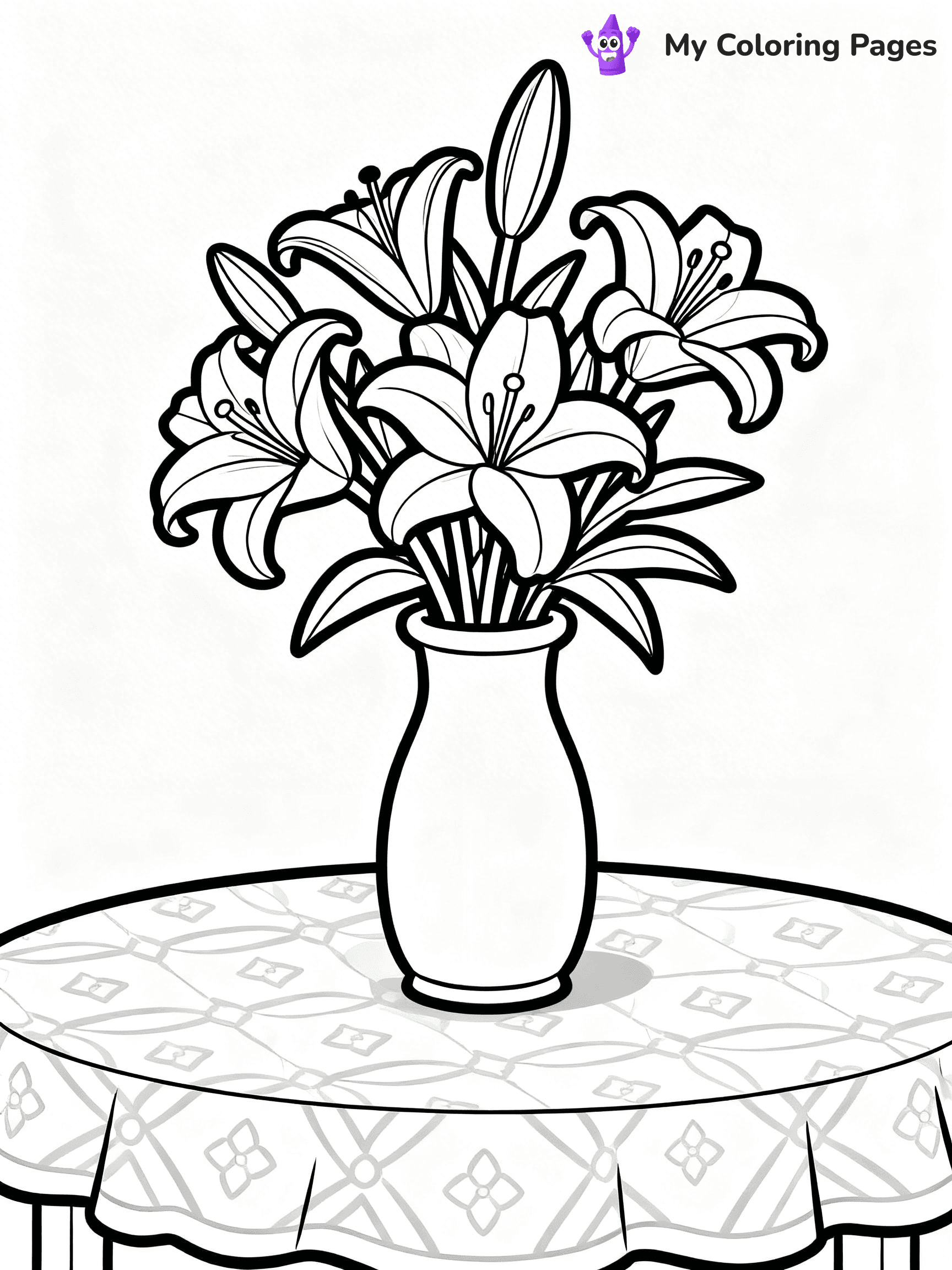 Flower Vase Coloring Pages - 74